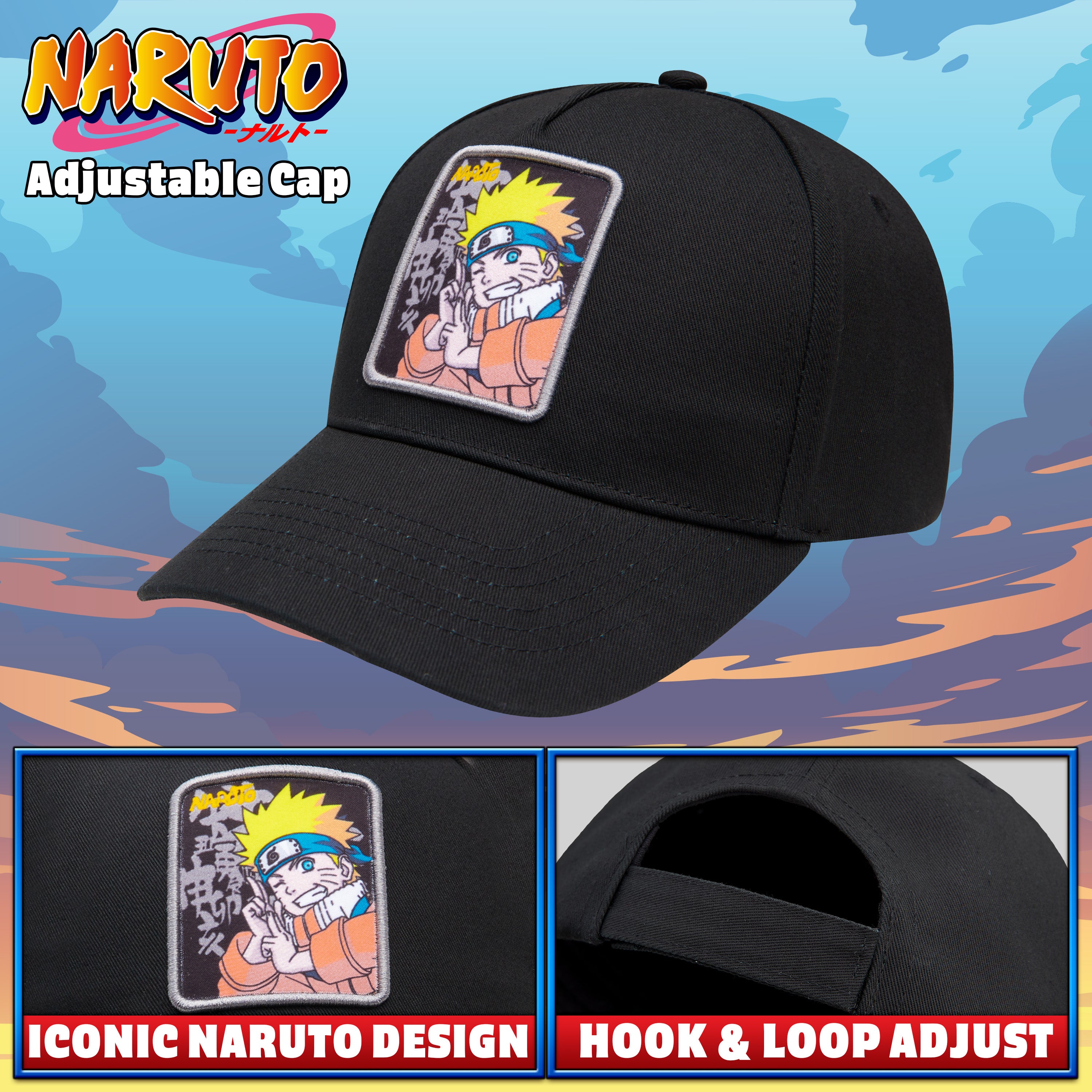 get-trend-naruto-casquette-homme-noire-coton-r-glable image 6