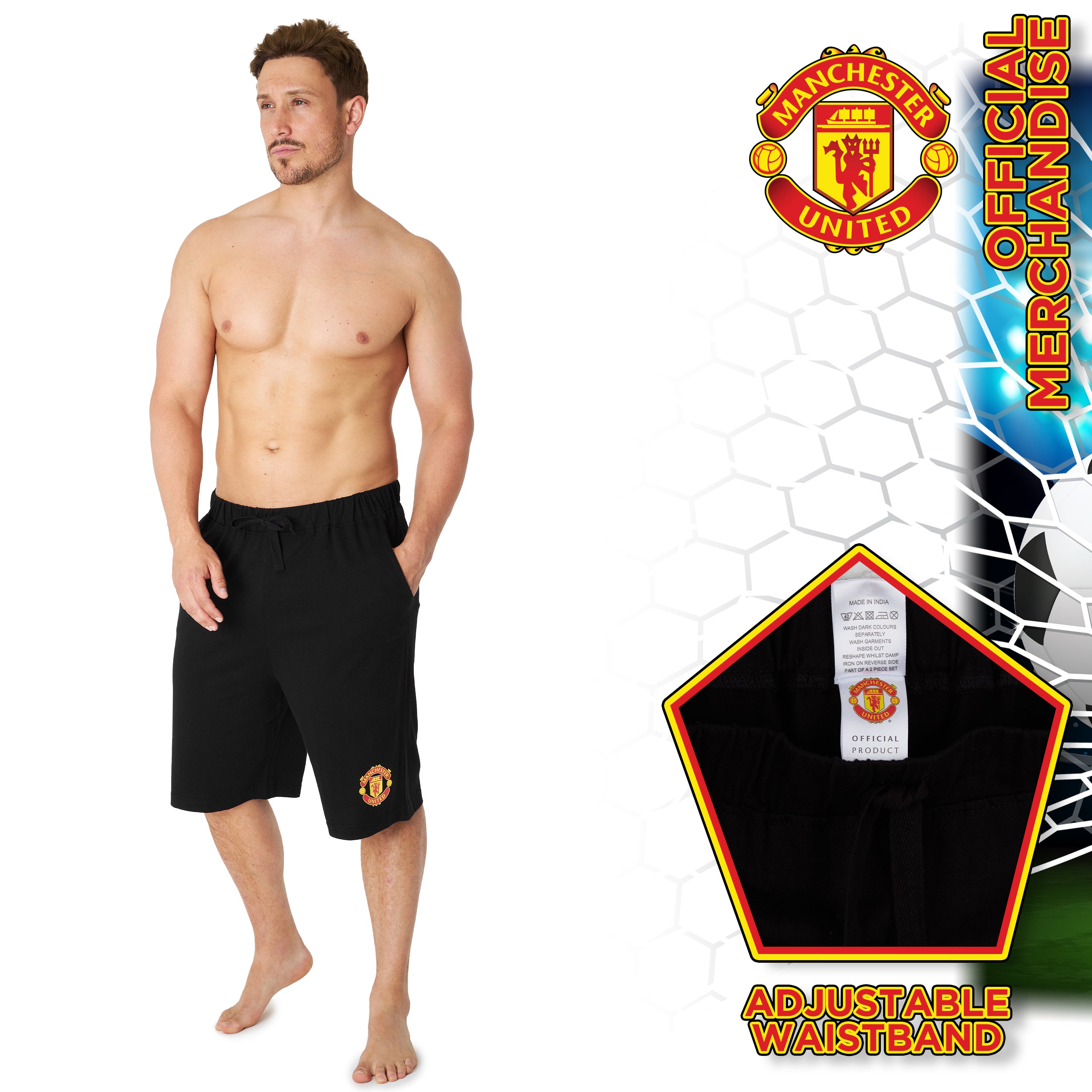 manchester-united-short-pyjama-coton-lot-2-taille-m image 3
