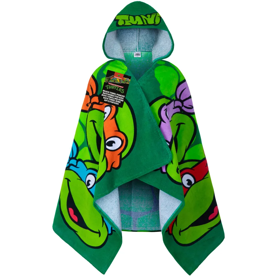 tortues-ninja-serviette-poncho-enfant-capuche-2-6-ans image 1