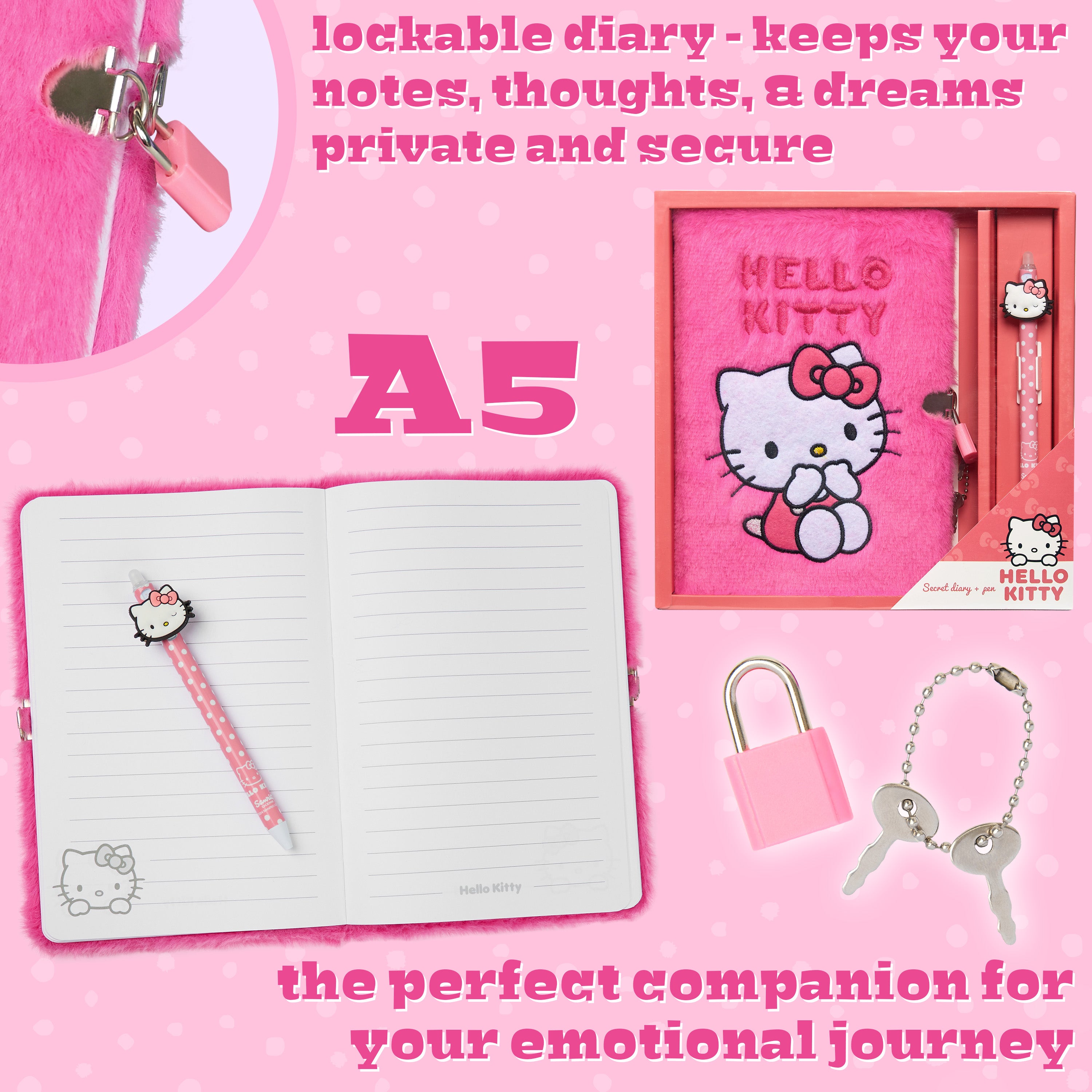 hello-kitty-journal-intime-a5-cadenas-stylo-rose image 6