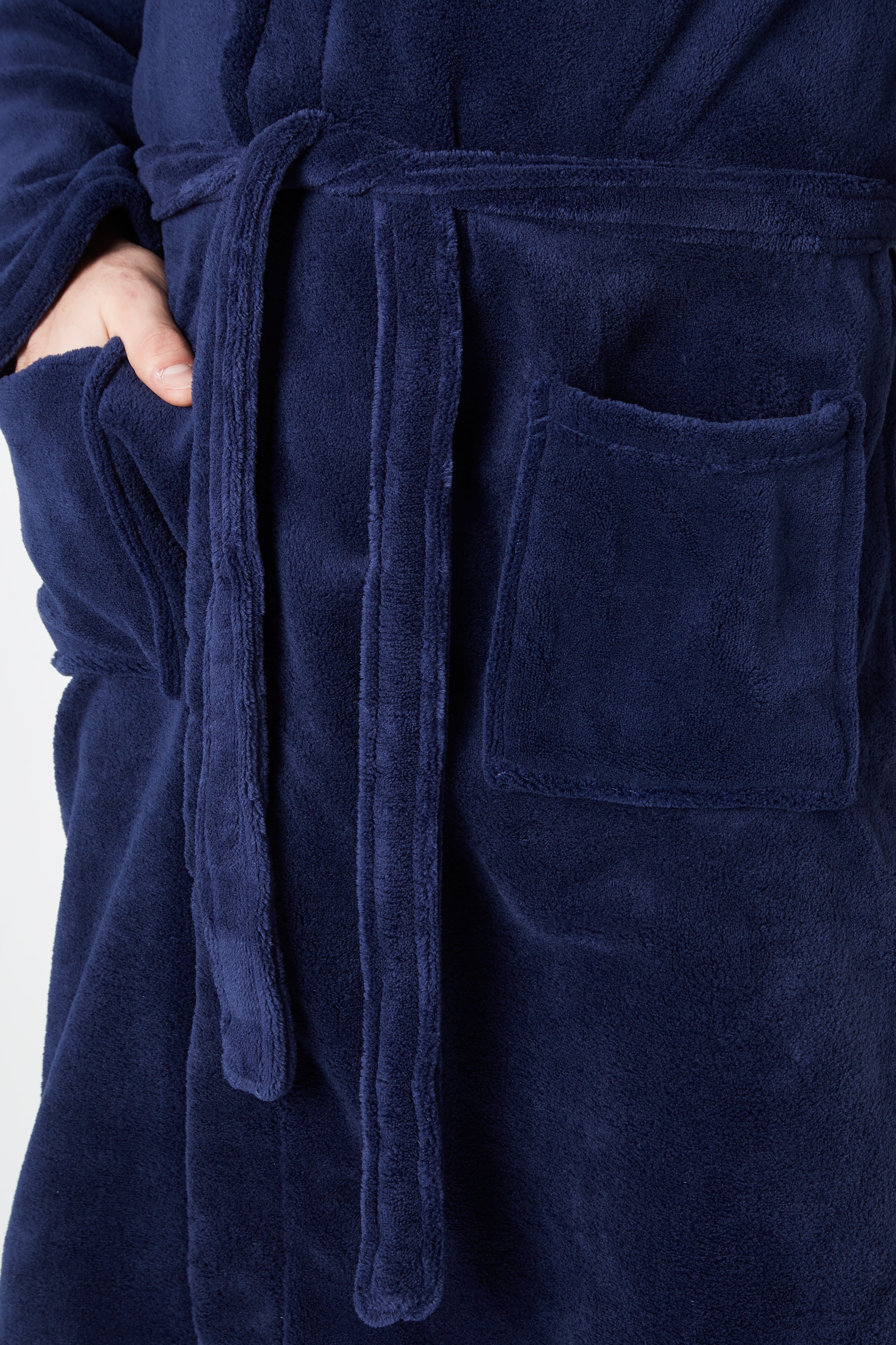 citycomfort-peignoir-homme-polaire-bleu-marine-col-ch-le image 5