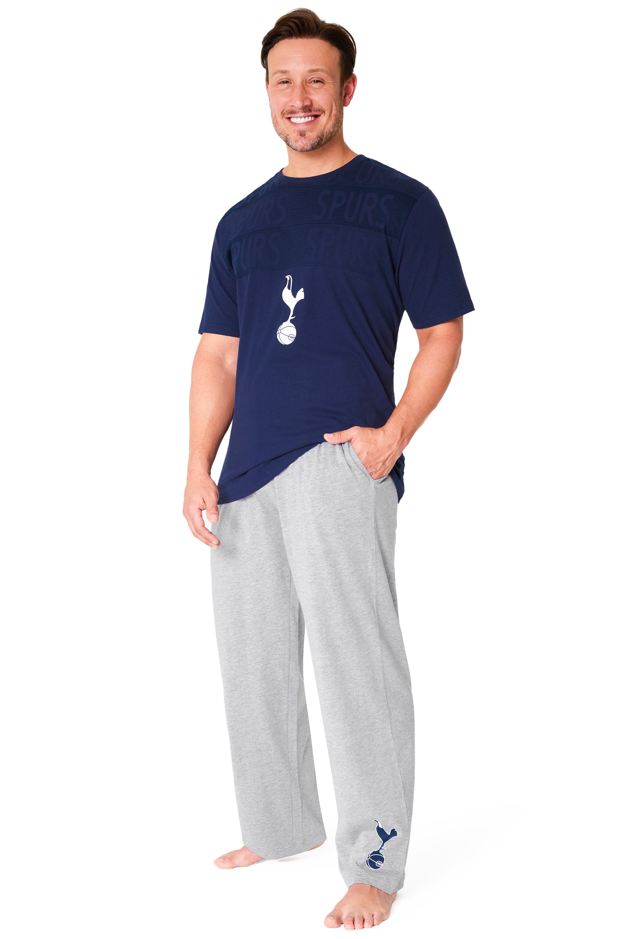 tottenham-hotspur-pyjama-homme-bleu-marine-gris-t-shirt image 1