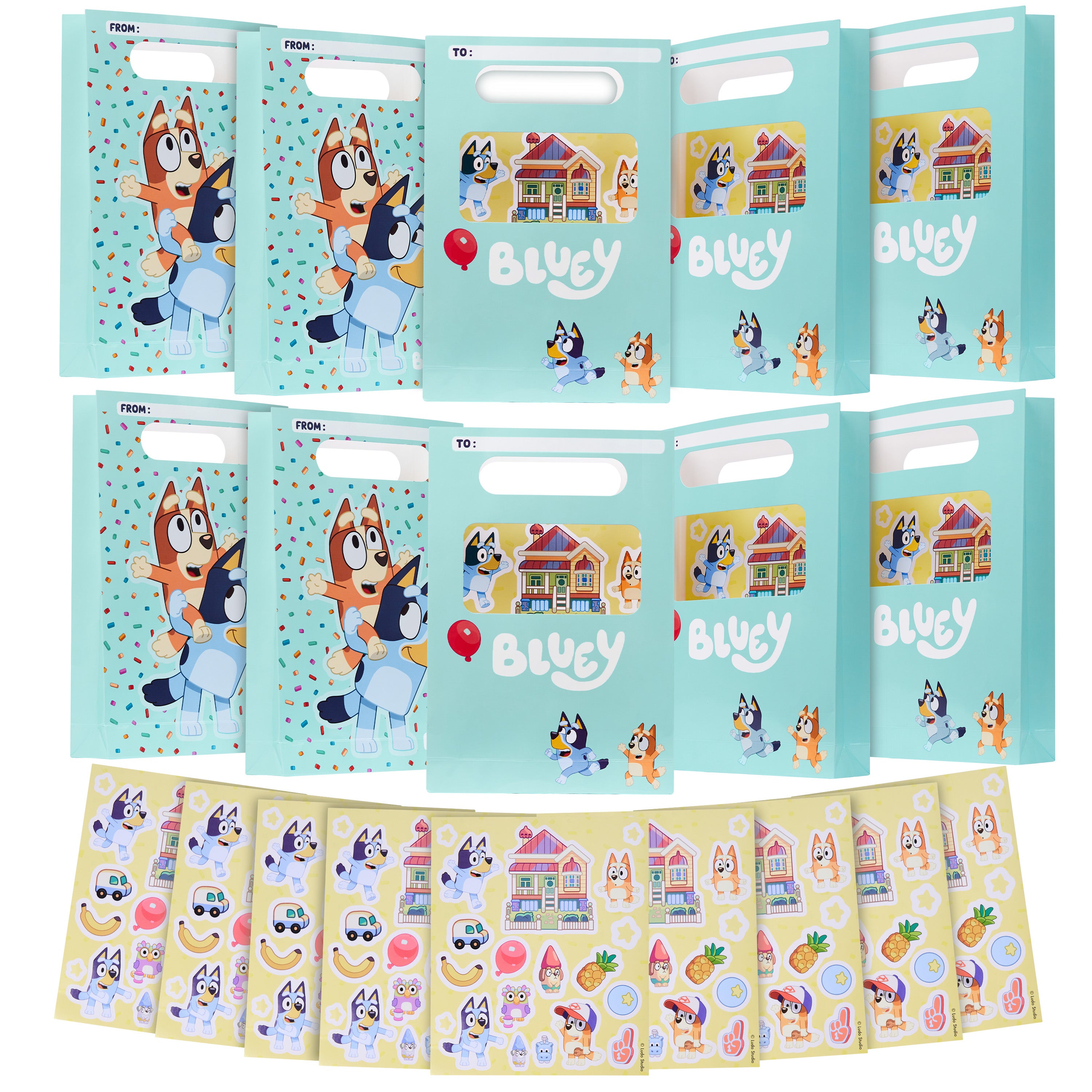 bluey-sachets-anniversaire-enfant-lot-10-avec-stickers image 1