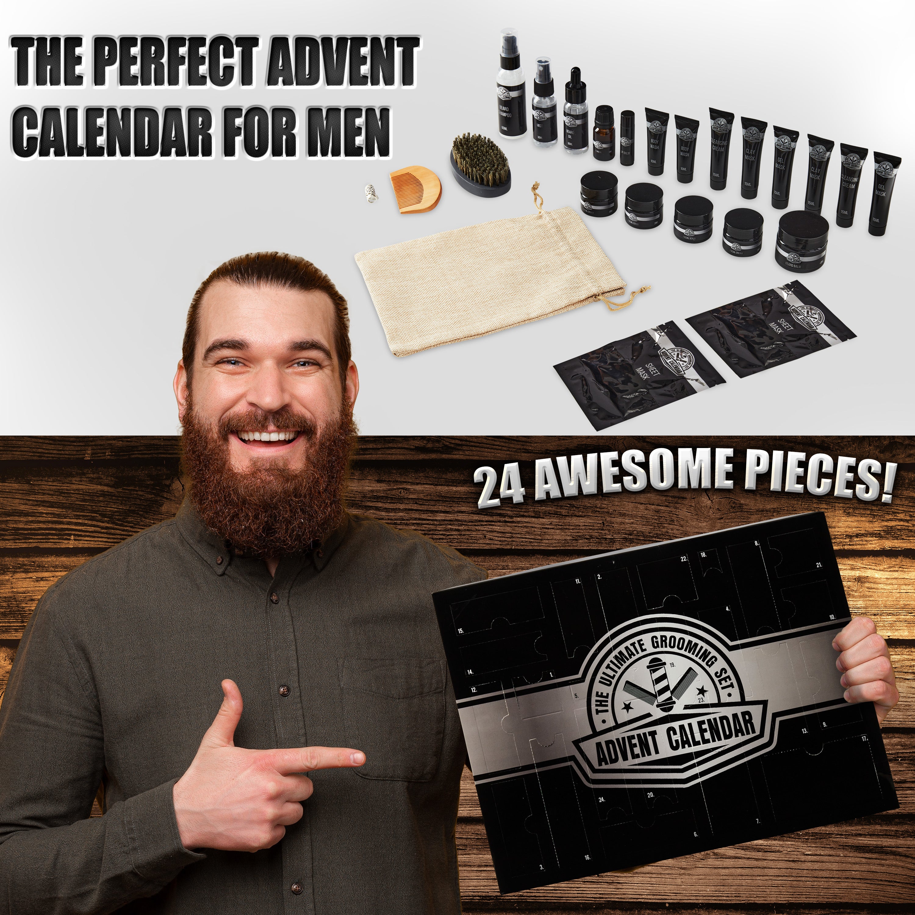 kreativekraft-kit-barbe-homme-coffret-soin-24-surprises-trousse image 2