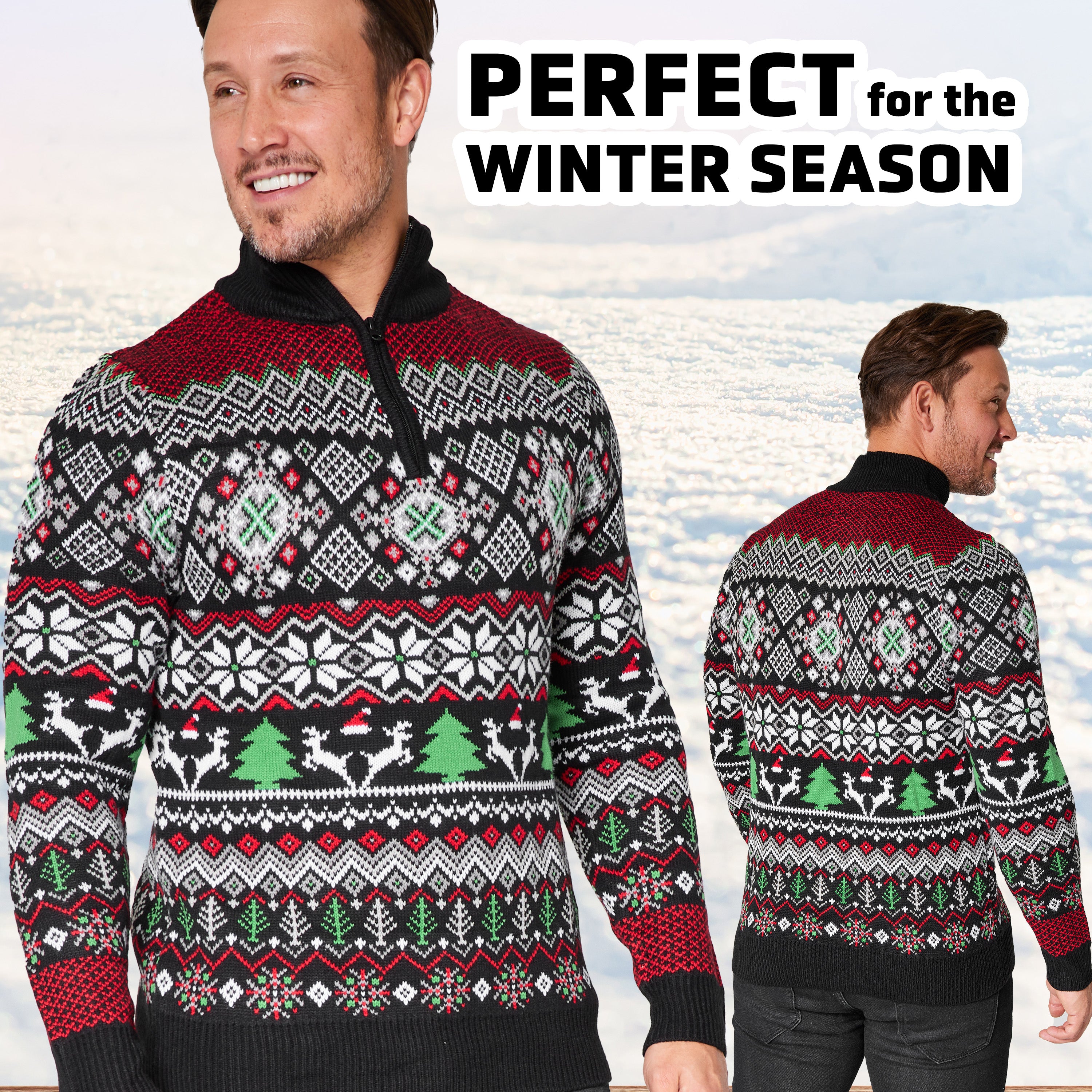 get-trend-men-pull-de-no-l-homme-demi-zip-tricot-taille-m image 3