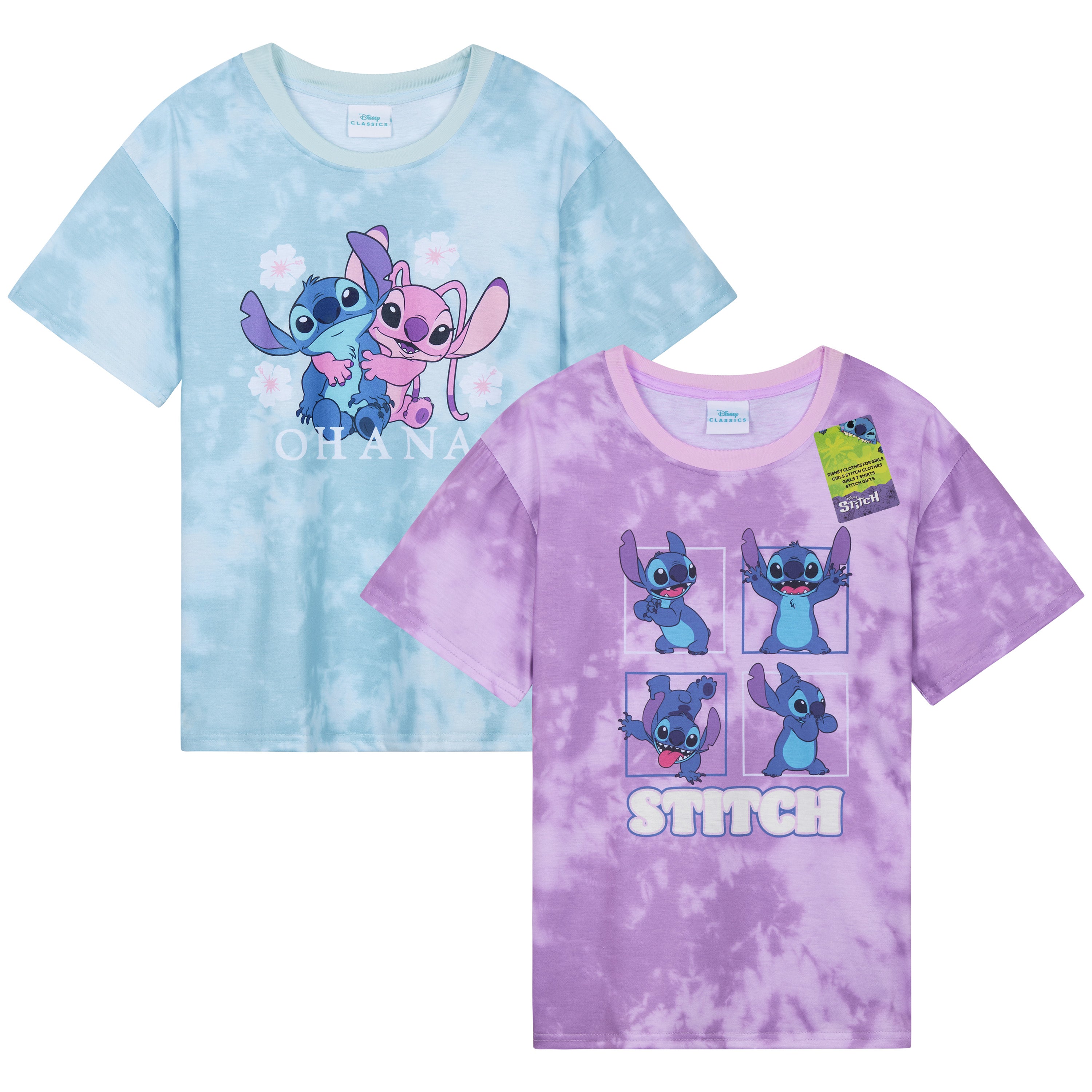 disney-stitch-t-shirt-fille-lot-2-coton-col-rond-11-12-ans image 1