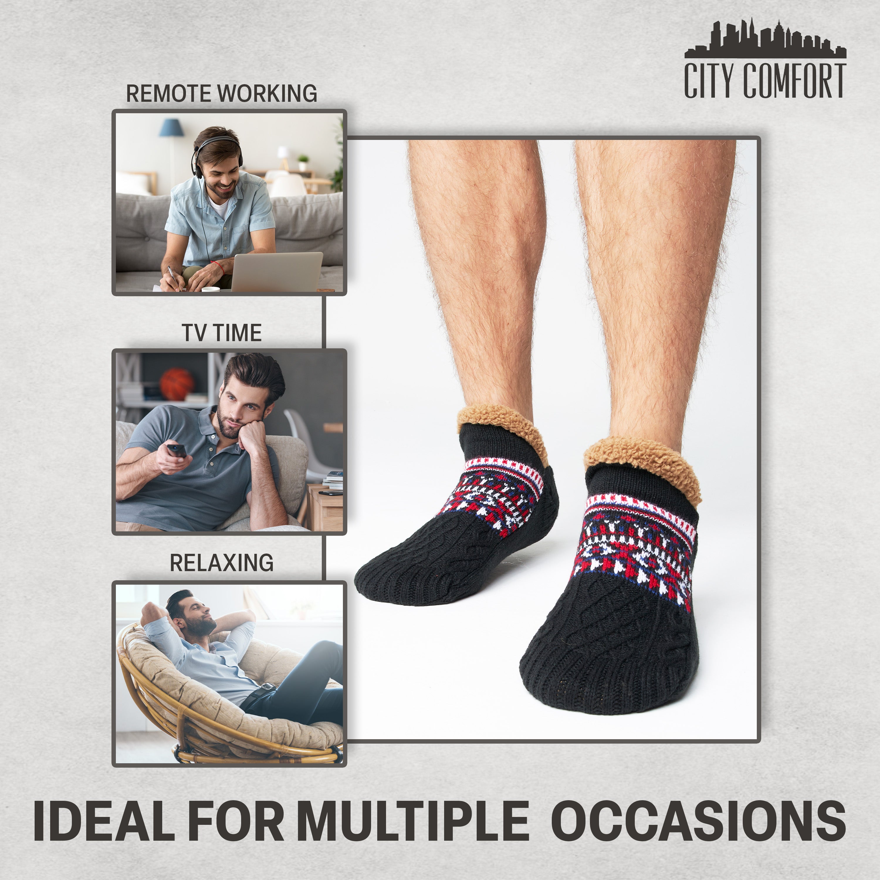citycomfort-chaussettes-pantoufles-homme-marine-6-9-5 image 4