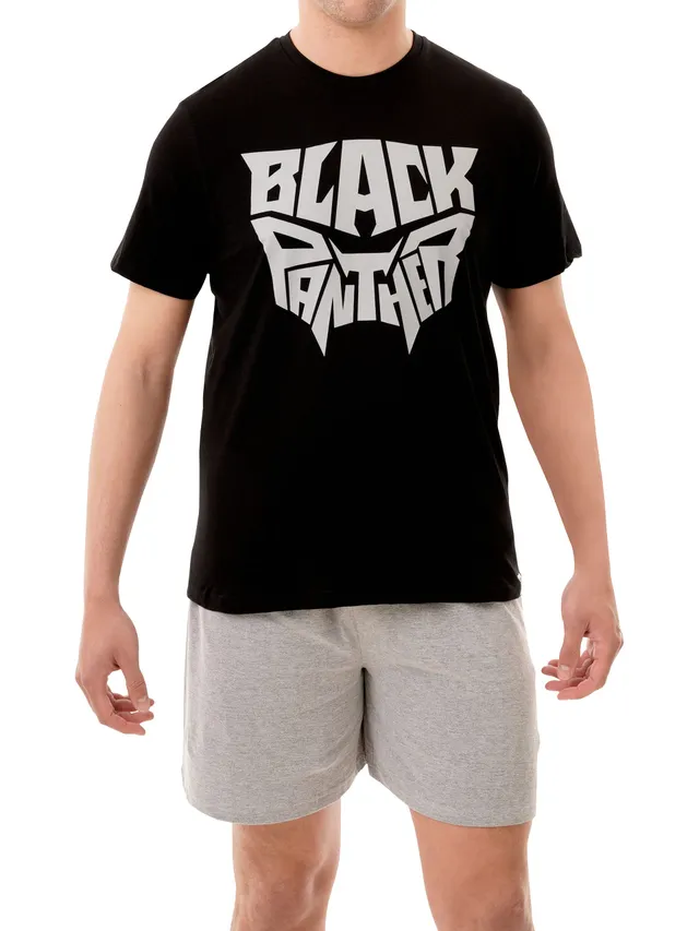 marvel-black-panther-pyjama-homme-noir-taille-l-manches-courtes image 1