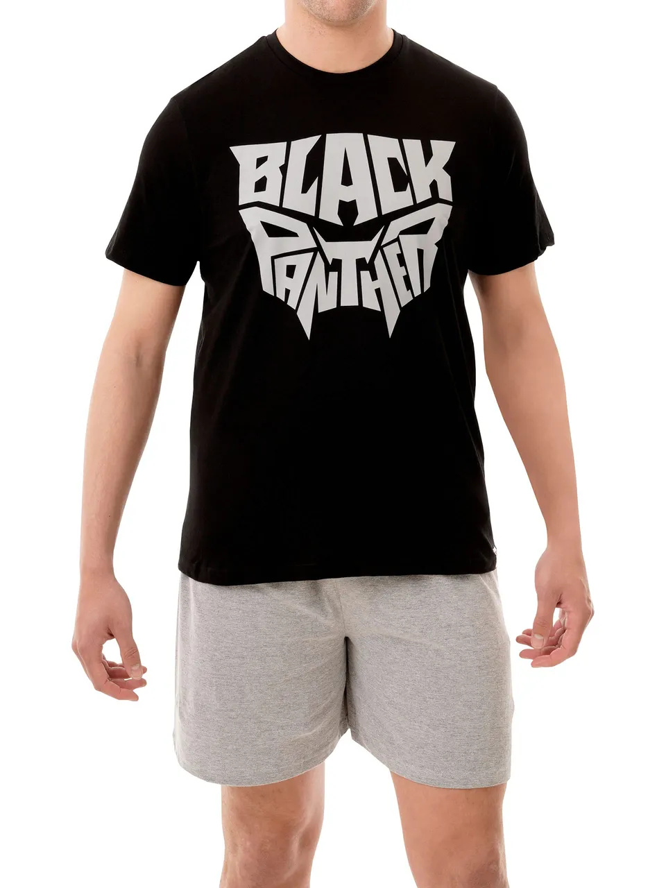 marvel-black-panther-pyjama-homme-noir-taille-l-manches-courtes image 1