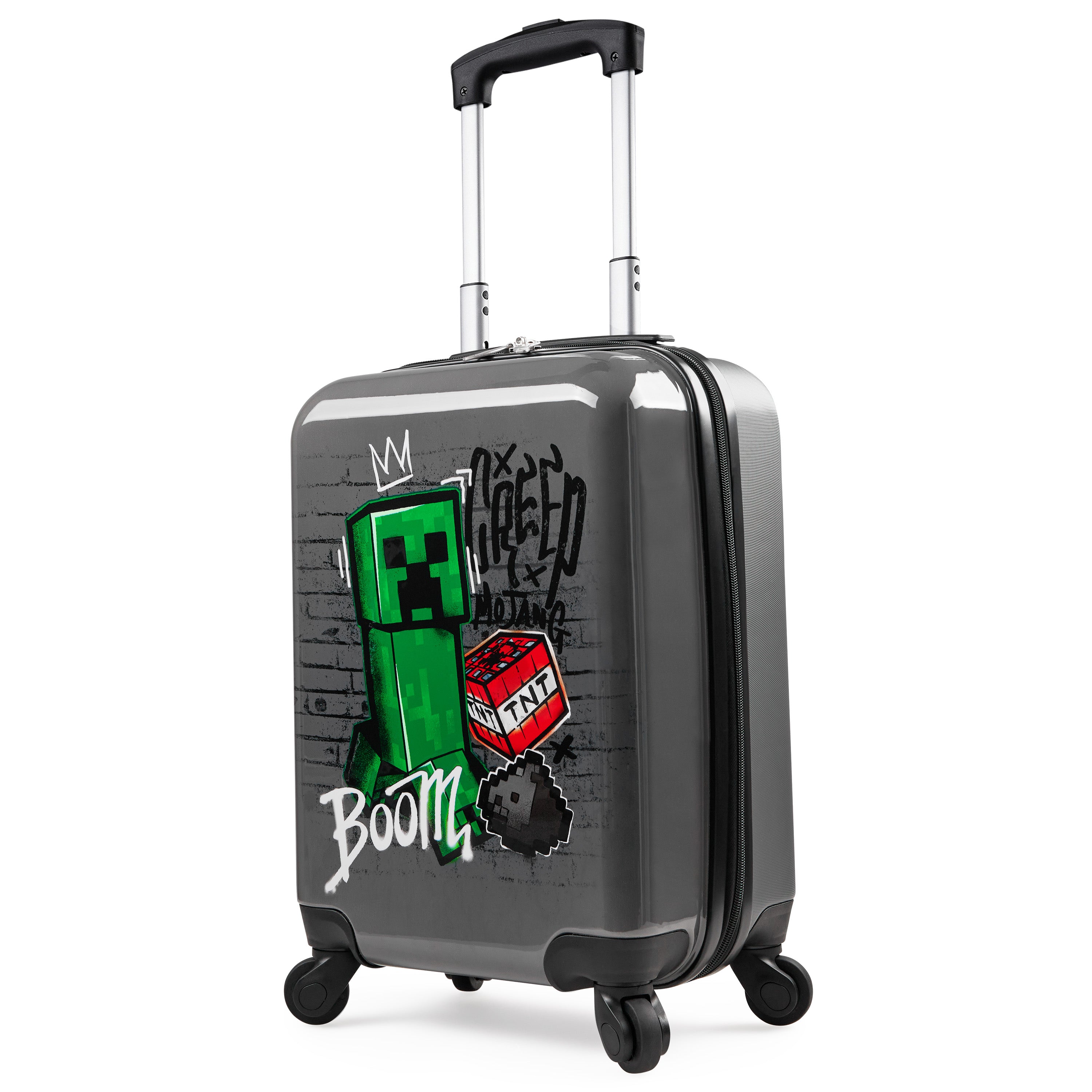 minecraft-creeper-valise-rigide-grise-30l-49x33-cm-enfant image 1