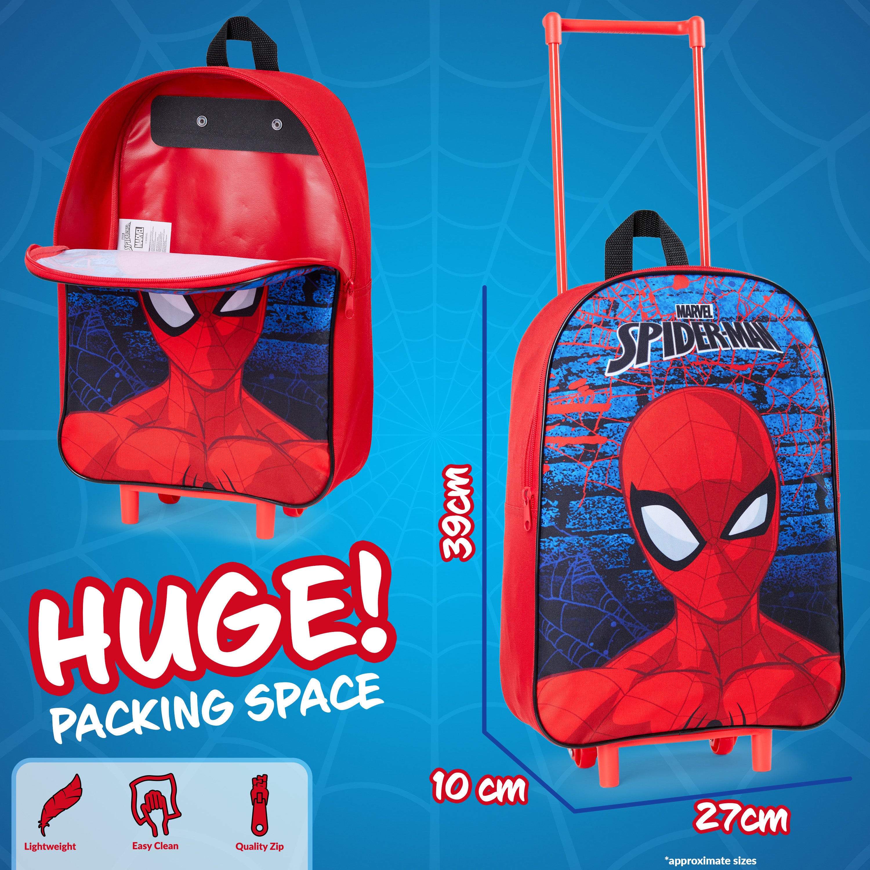marvel-spider-man-valise-trolley-enfant-pliable-cabine image 4