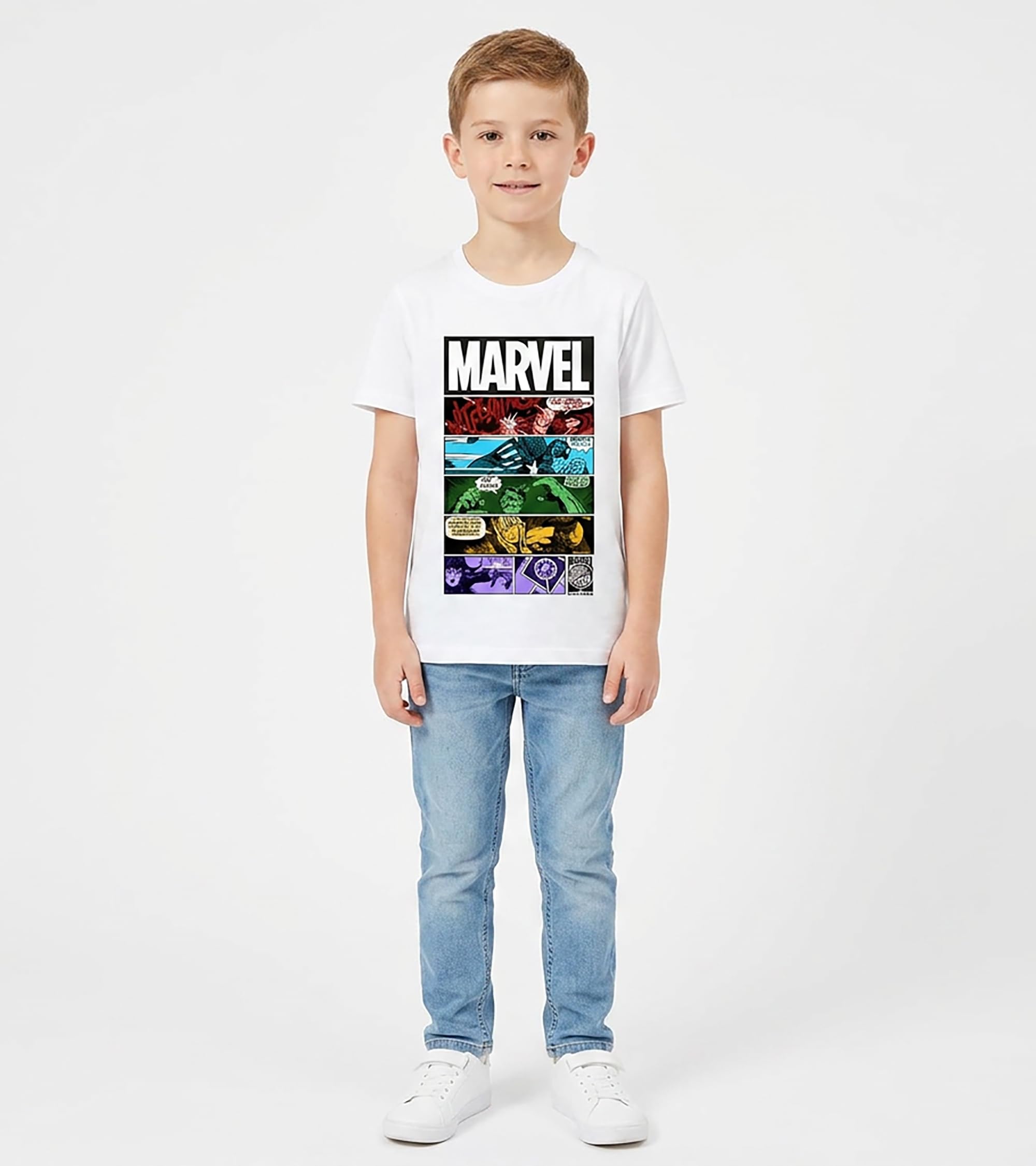 marvel-t-shirt-gar-on-6-ans-blanc-super-h-ros-coton image 4