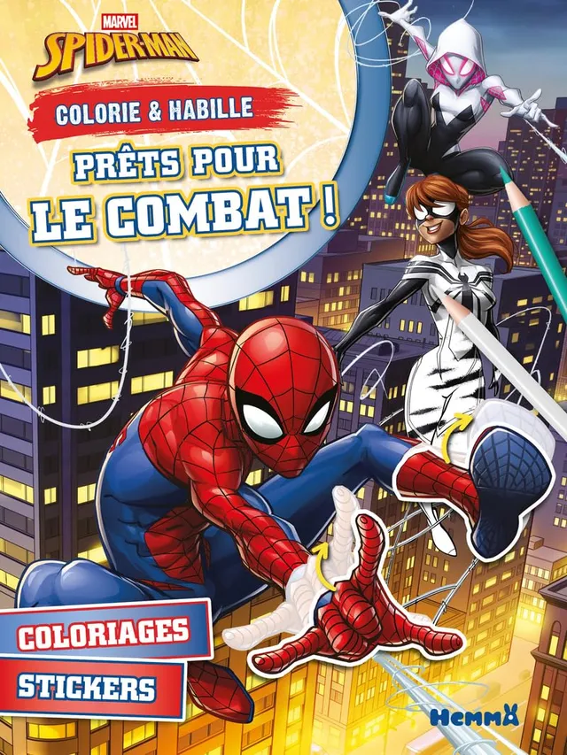 marvel-spider-man-colorie-habille-pr-ts-combat-5-ans-autocollants image 1