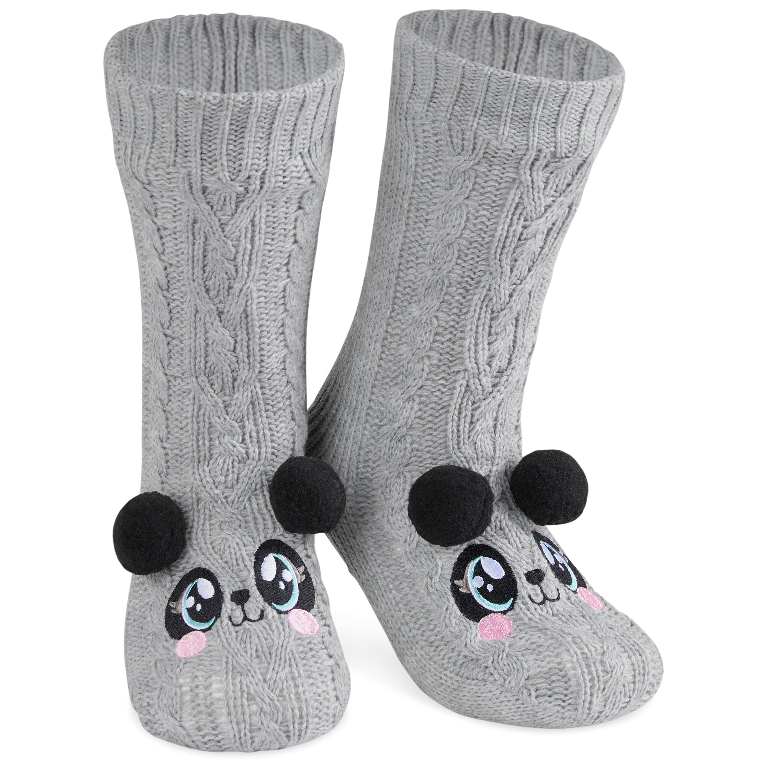citycomfort-chaussettes-pilou-femme-panda-gris image 1