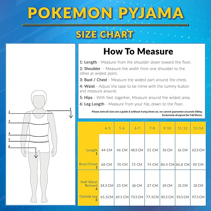 get-trend-boys-pyjama-pok-mon-gar-on-long-11-12-ans-pikachu image 7