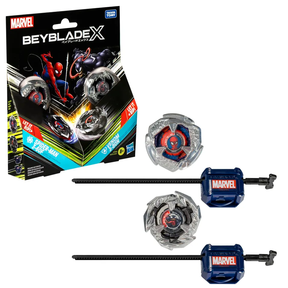 beyblade-x-marvel-spider-man-3-60f-vs-venom-3-80n-toupies-combat image 1