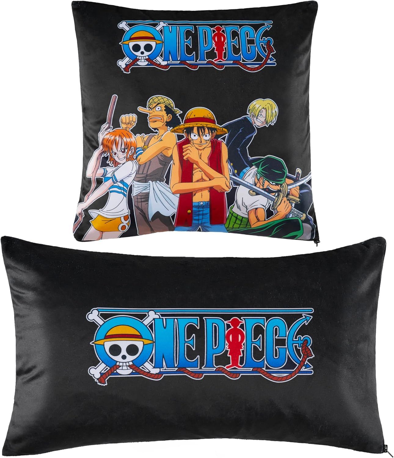 one-piece-lot-2-housses-coussin-50x30-35x35-d-co-anime image 1