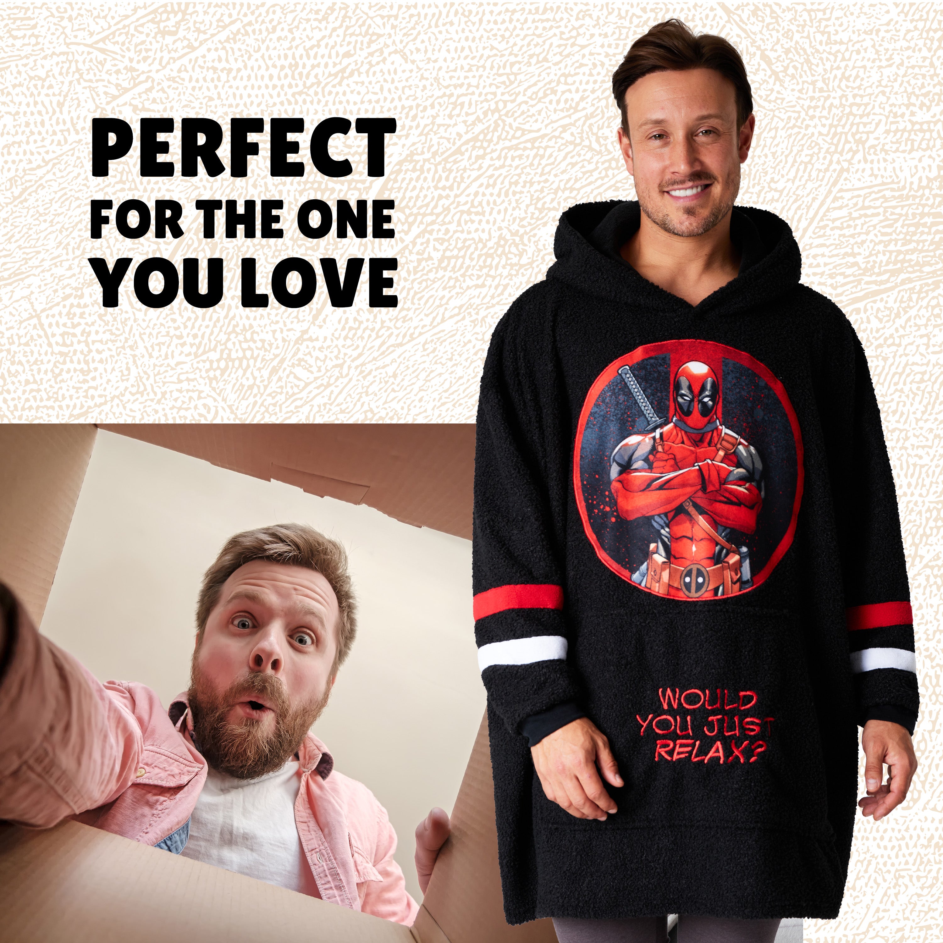 get-trend-men-marvel-deadpool-sweat-plaid-oversize-homme-polaire image 3