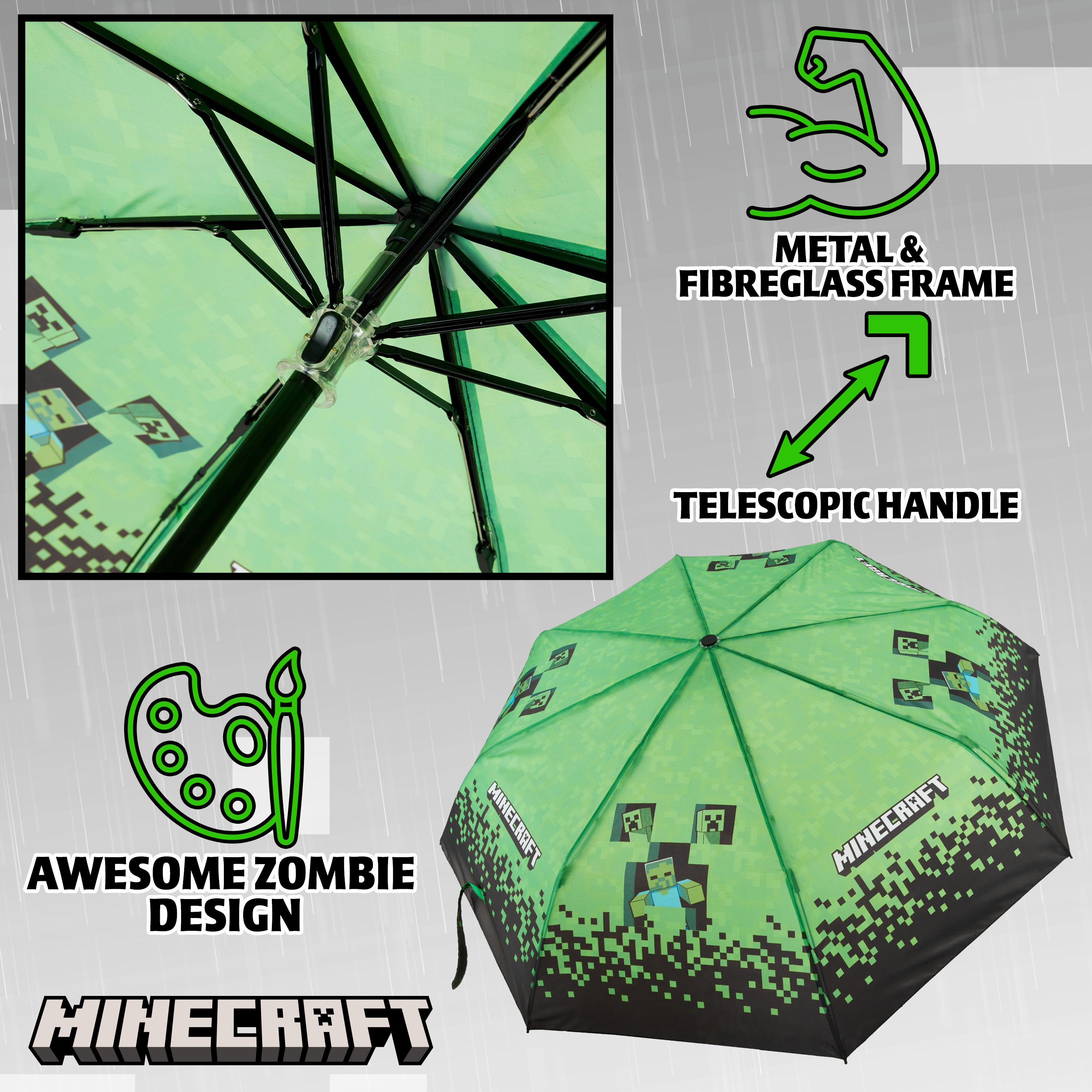 minecraft-parapluie-enfant-pliable-t-lescopique-l-ger-bouton-auto image 5