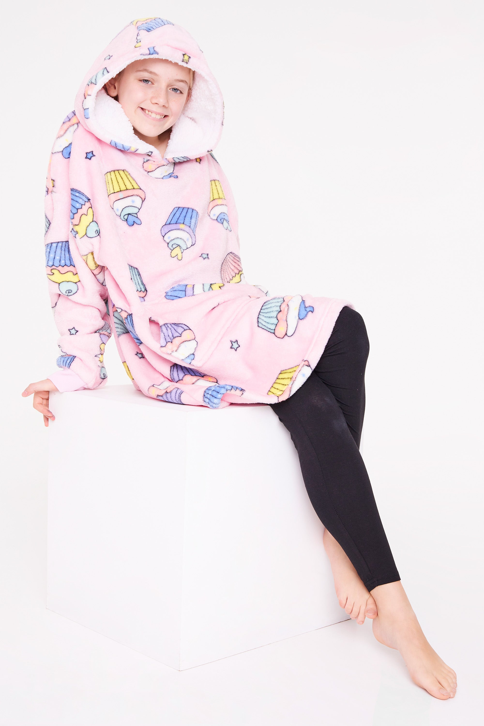 citycomfort-girls-sweat-plaid-cupcake-oversize-polaire-enfant image 3