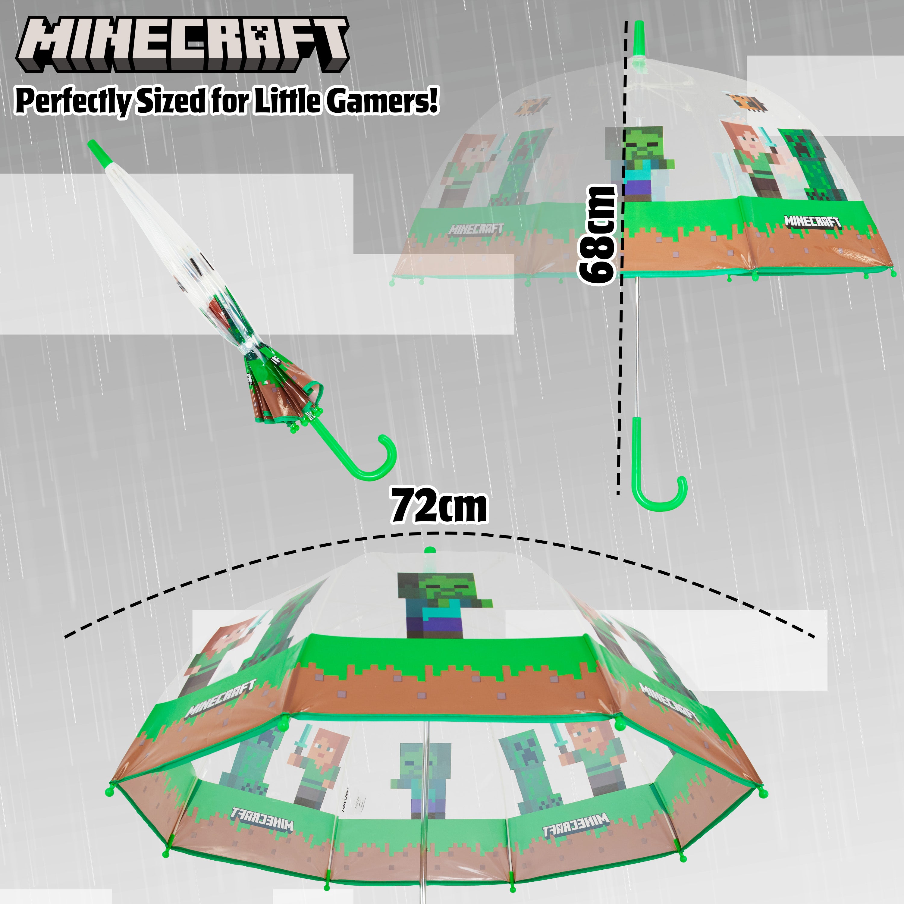 minecraft-parapluie-enfant-d-me-transparent-l-ger-coupe-vent image 7
