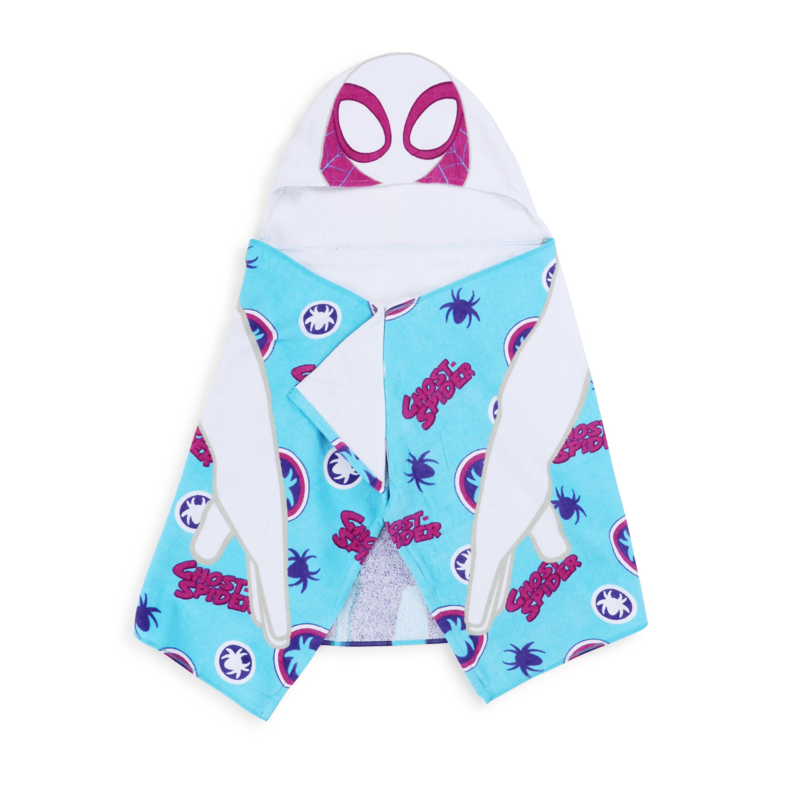 jay-franco-spidey-ghost-spider-cape-de-bain-enfant-bleue-56x56-cm image 2