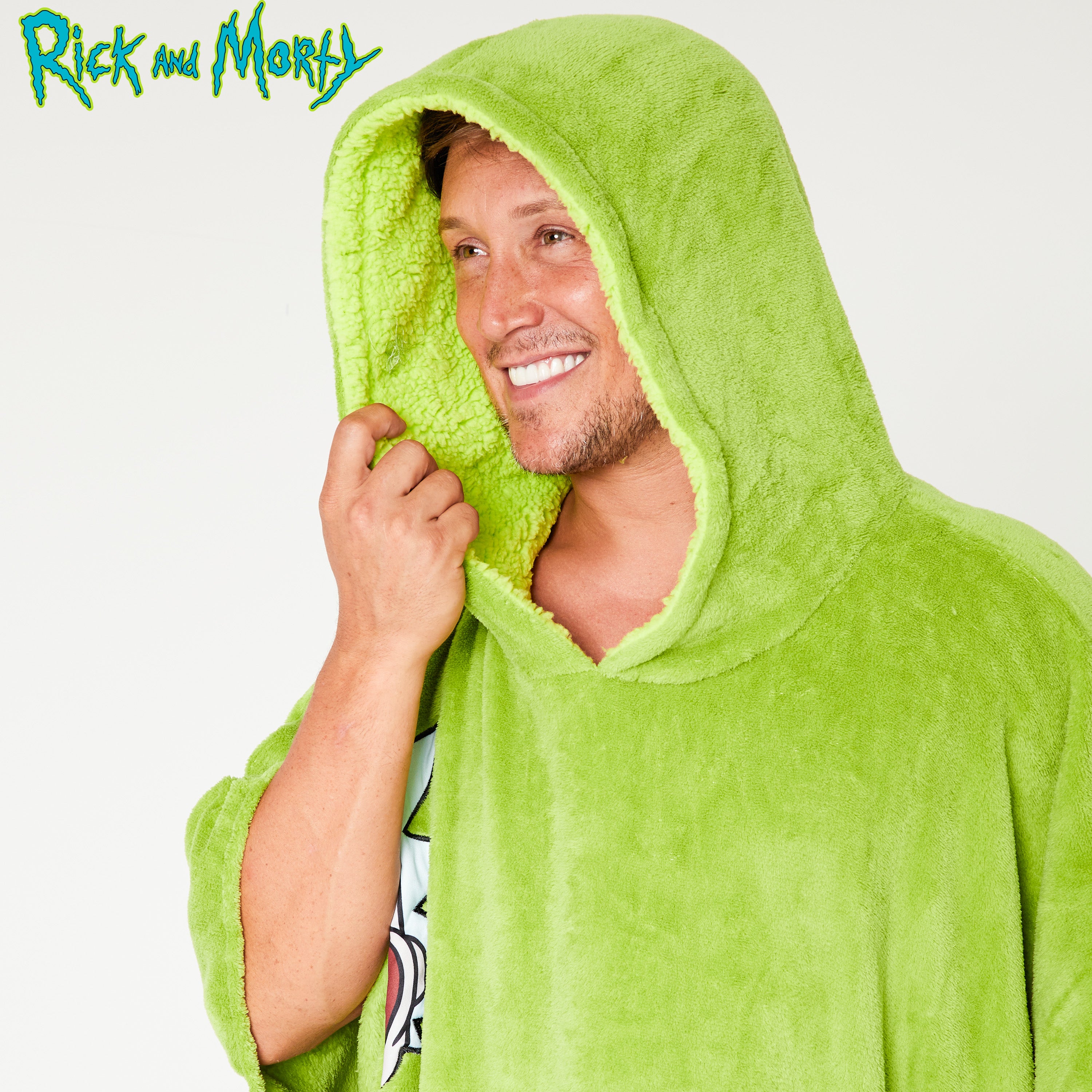 rick-and-morty-sweat-plaid-capuche-sherpa-taille-unique-polaire image 3