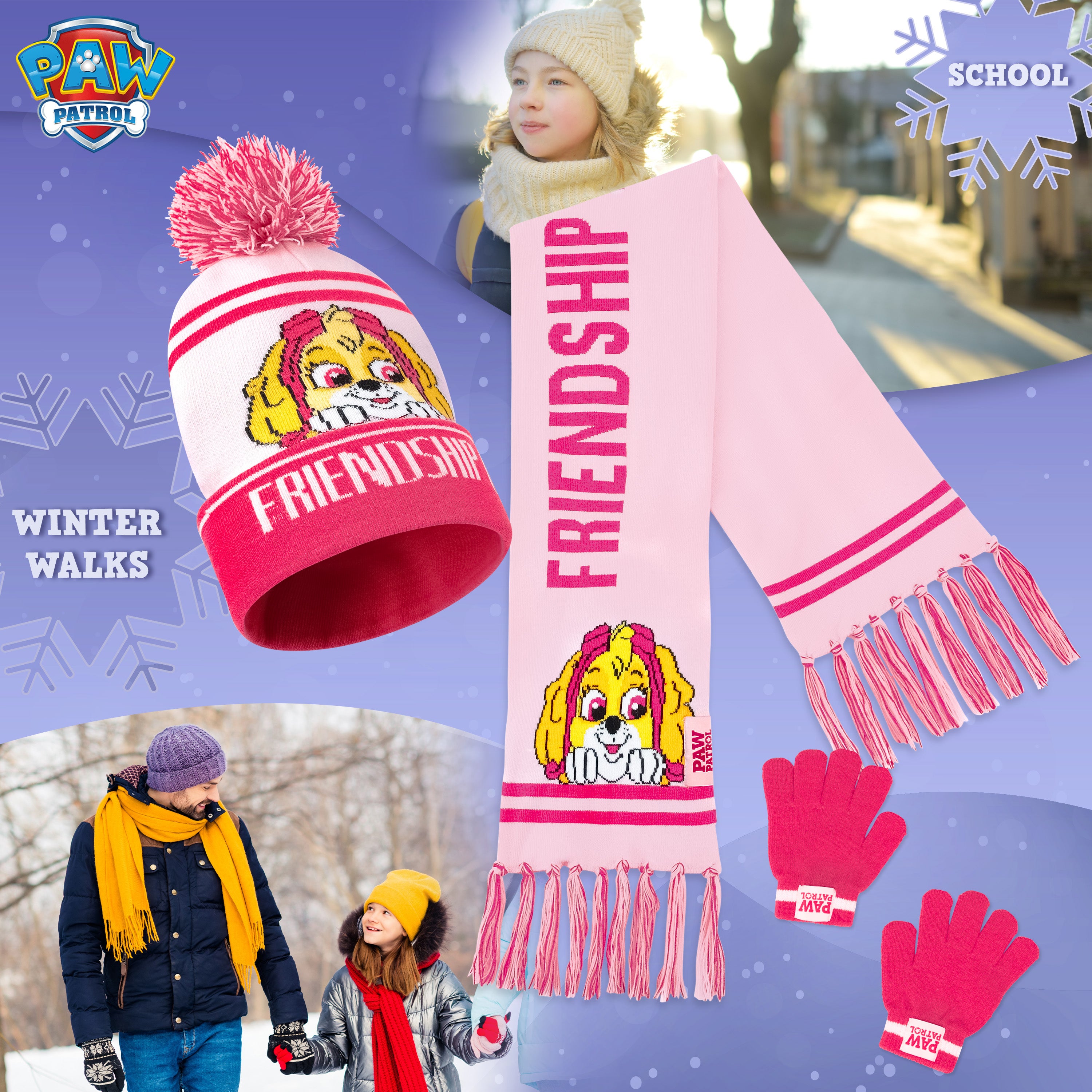 paw-patrol-bonnet-charpe-gants-fille-ensemble-hiver image 2