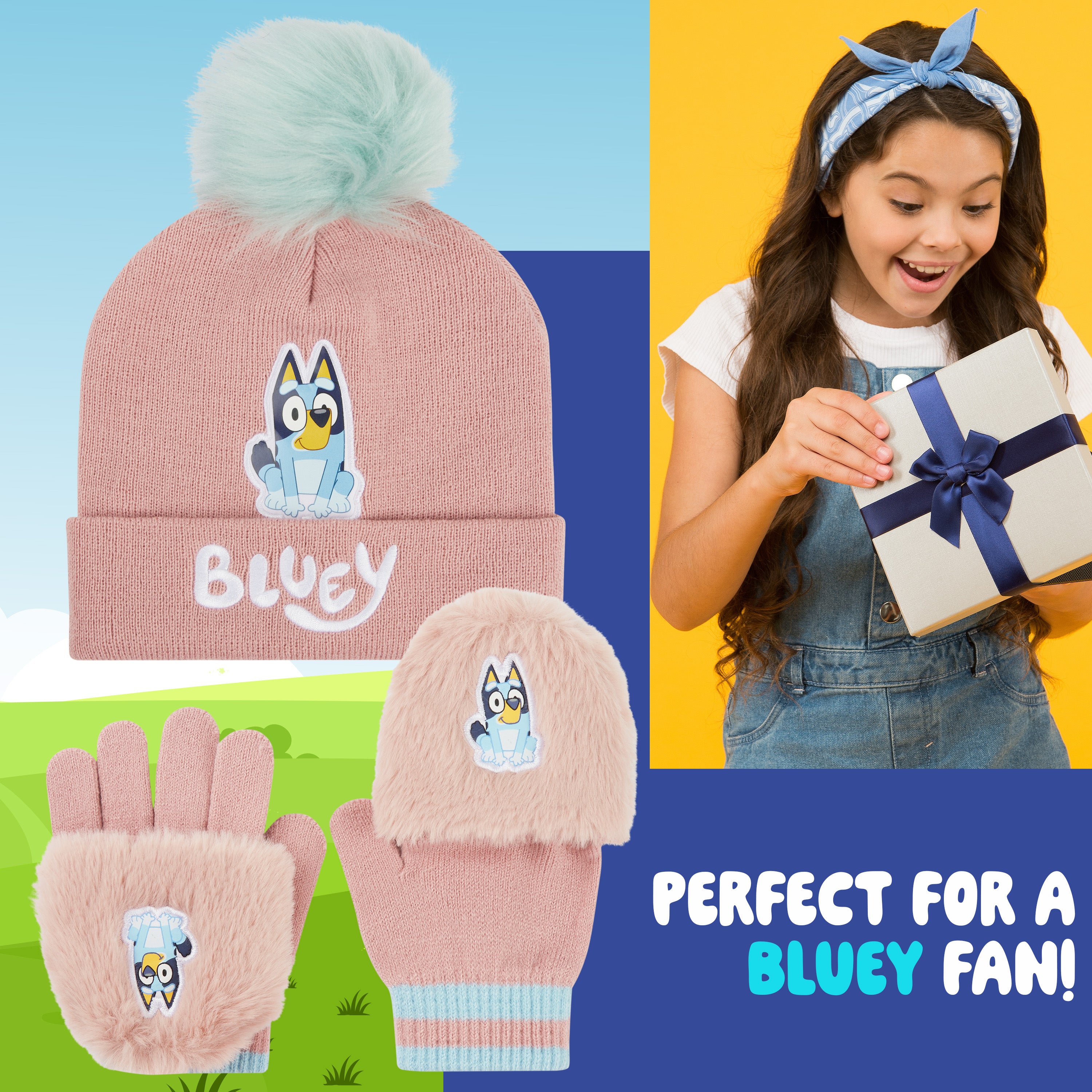bluey-ensemble-hiver-fille-bonnet-et-gants image 3