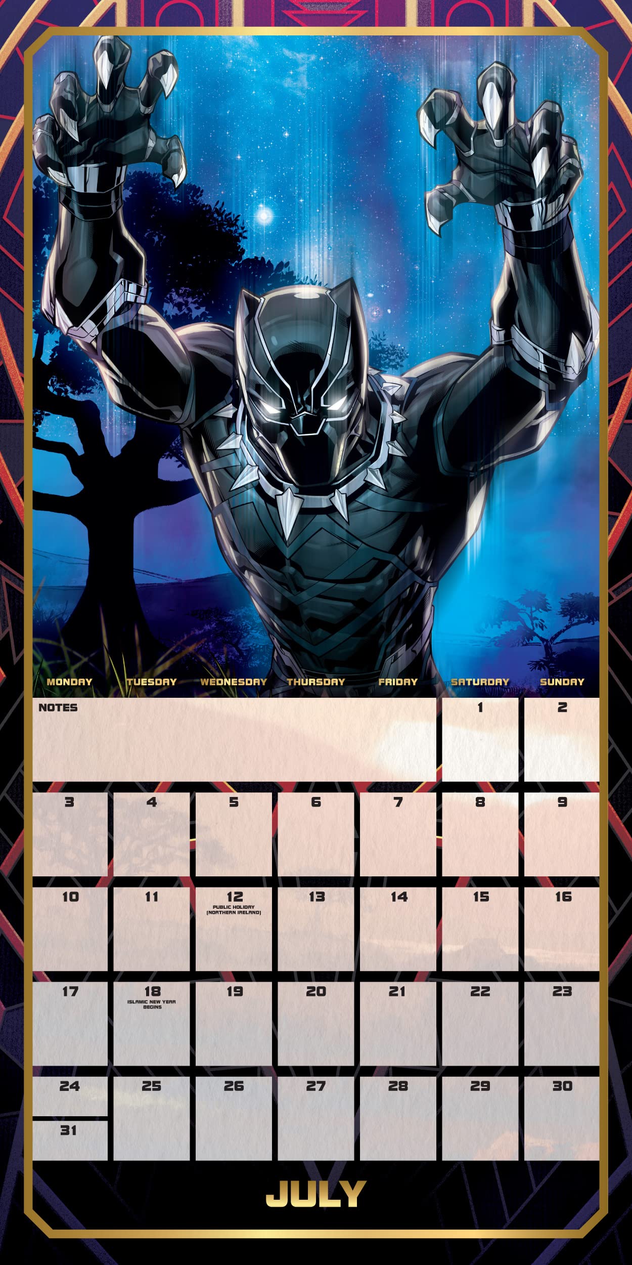 marvel-black-panther-calendrier-mural-carr-2023 image 3