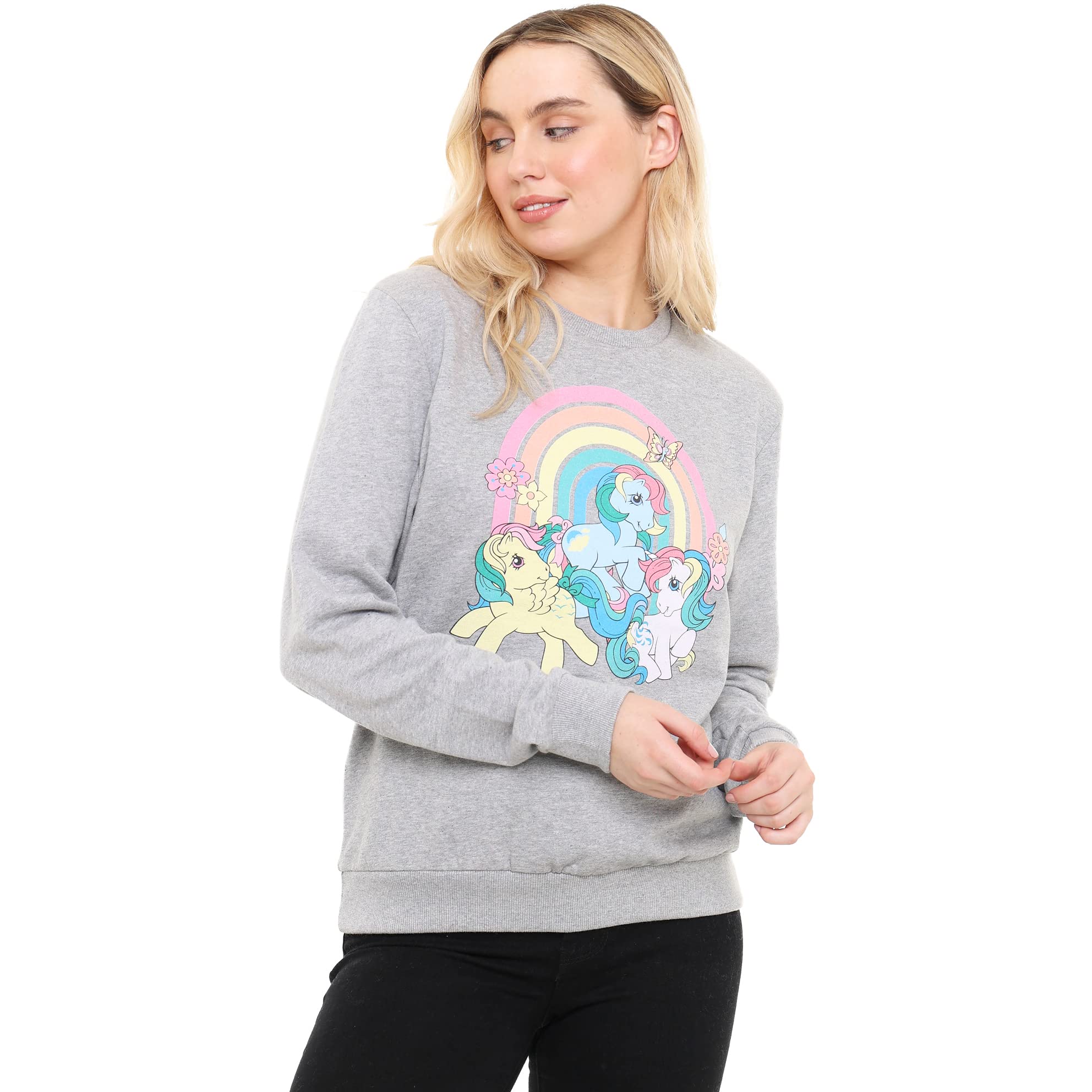 my-little-pony-rainbow-pony-sweatshirt-femme-gris-chin-m image 3