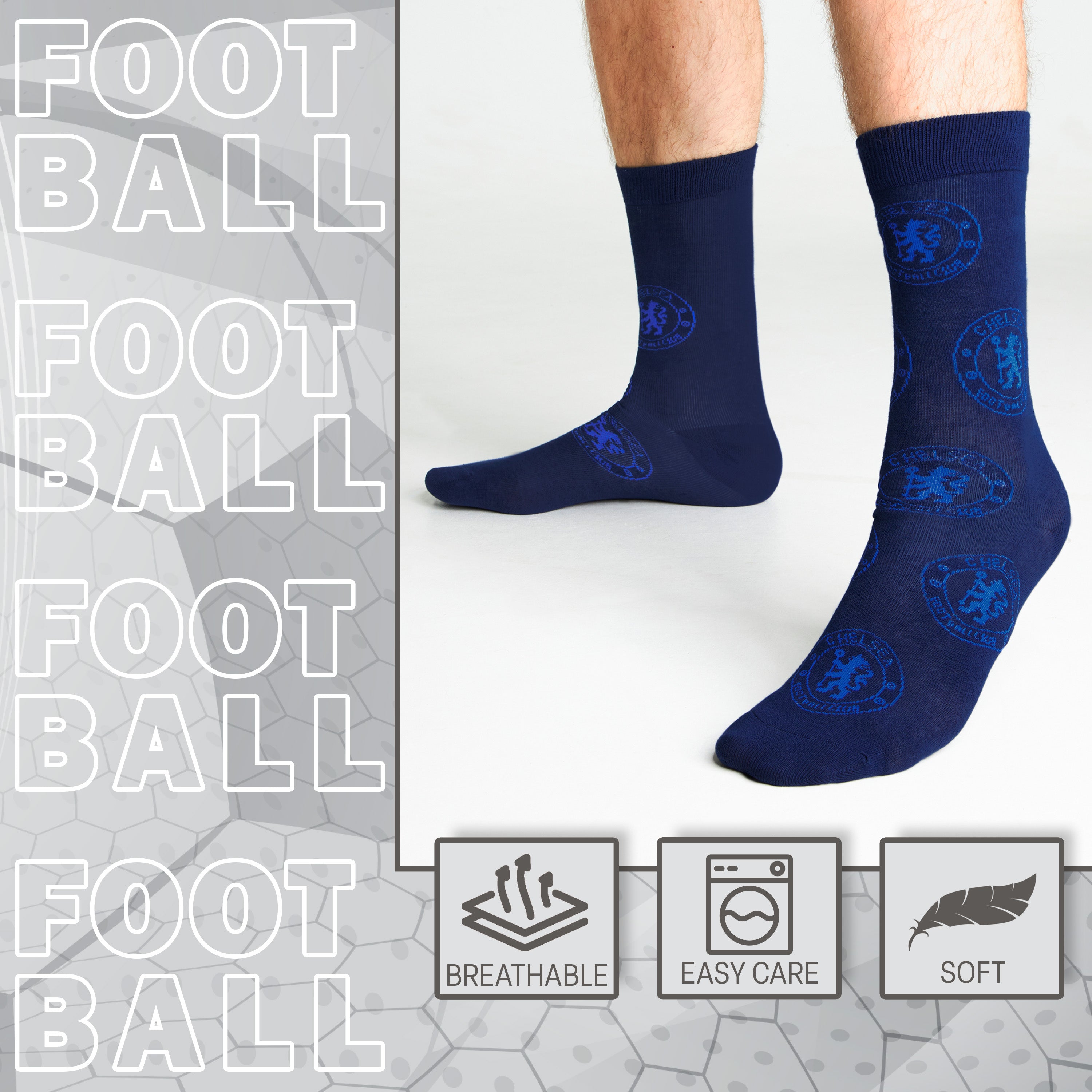 chelsea-fc-chaussettes-homme-lot-de-4-coton-supporters image 3