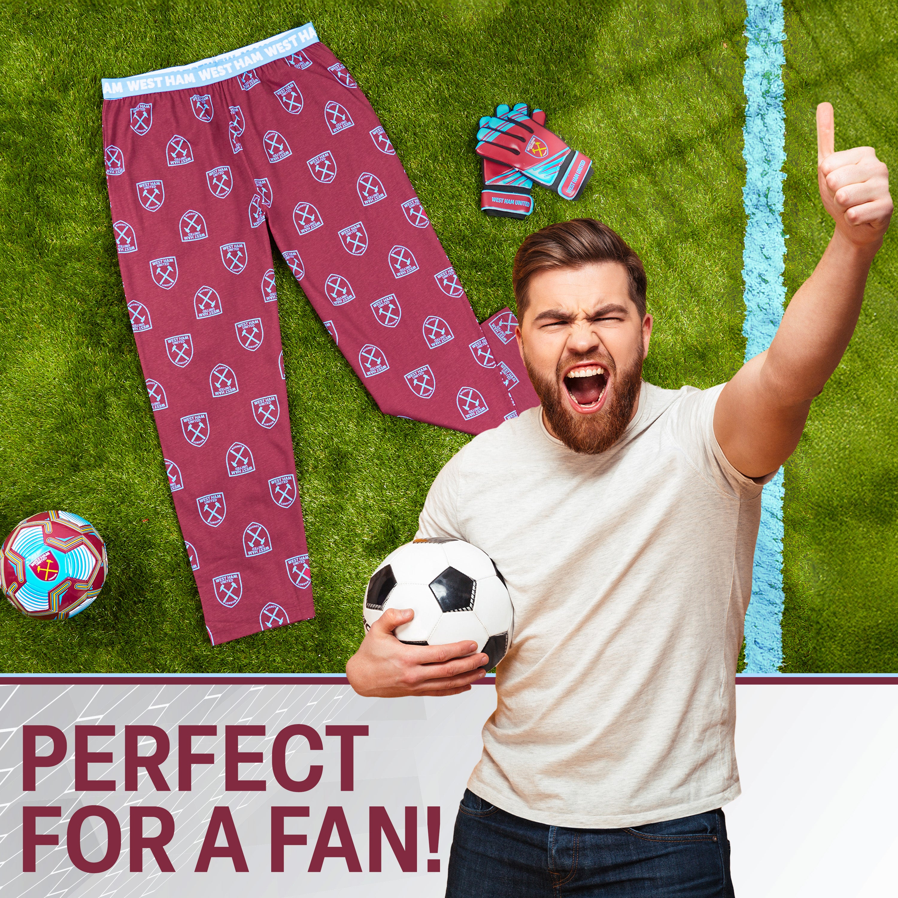 west-ham-bas-de-pyjama-homme-coton-poches-supporter image 2