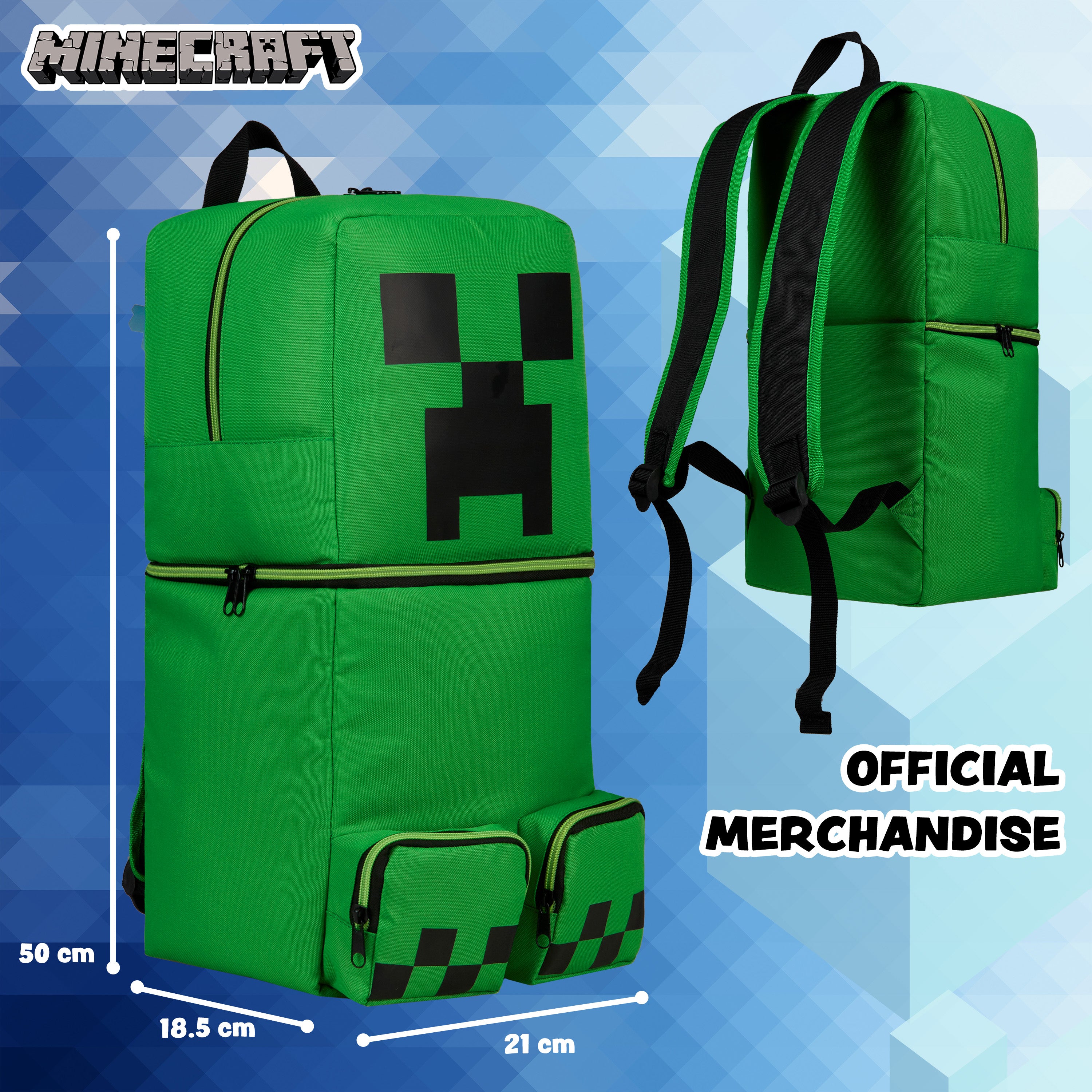 minecraft-creeper-sac-dos-enfant-vert-3d-officiel image 7