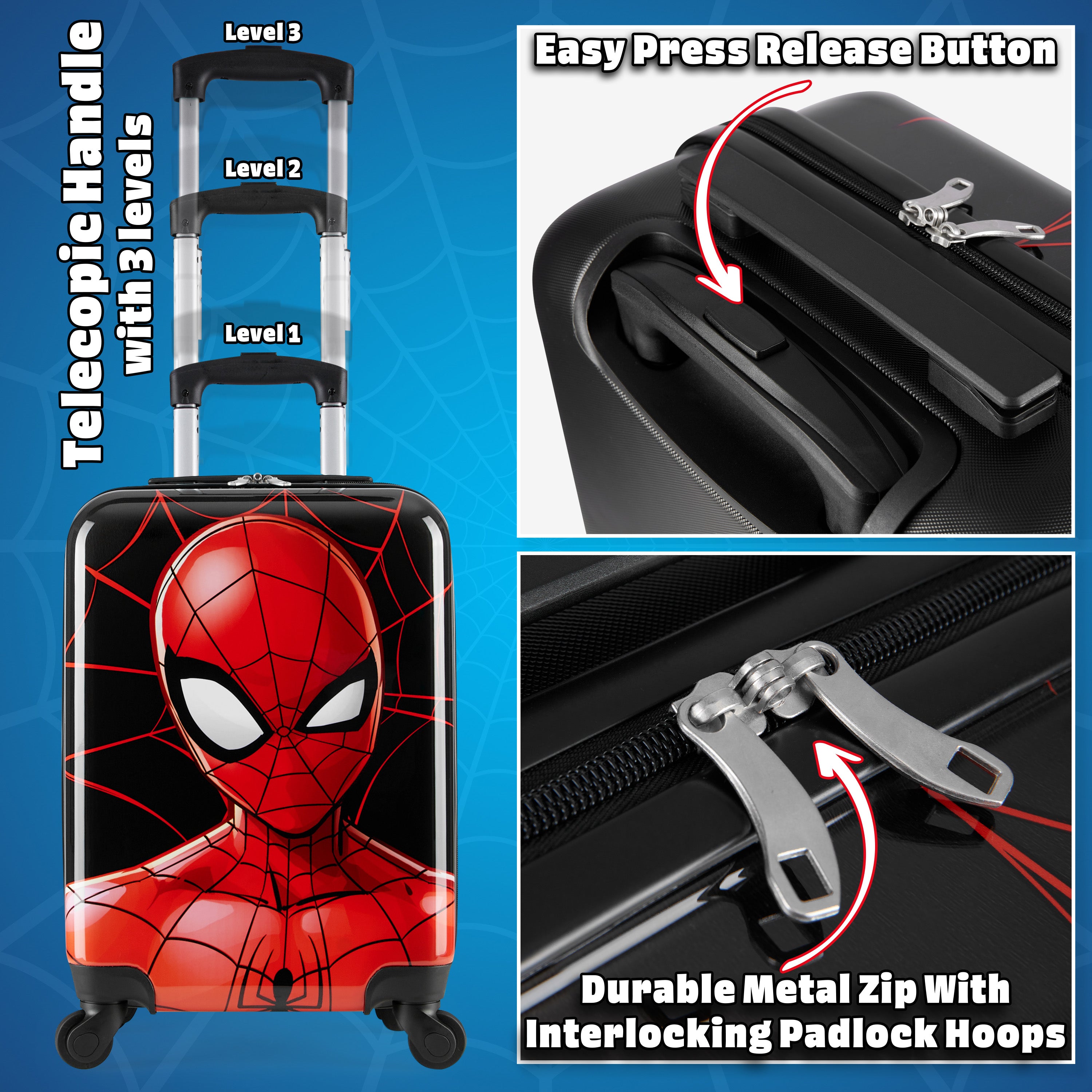 marvel-spiderman-valise-enfant-rigide-30l-4-roues-49x33x22cm image 5