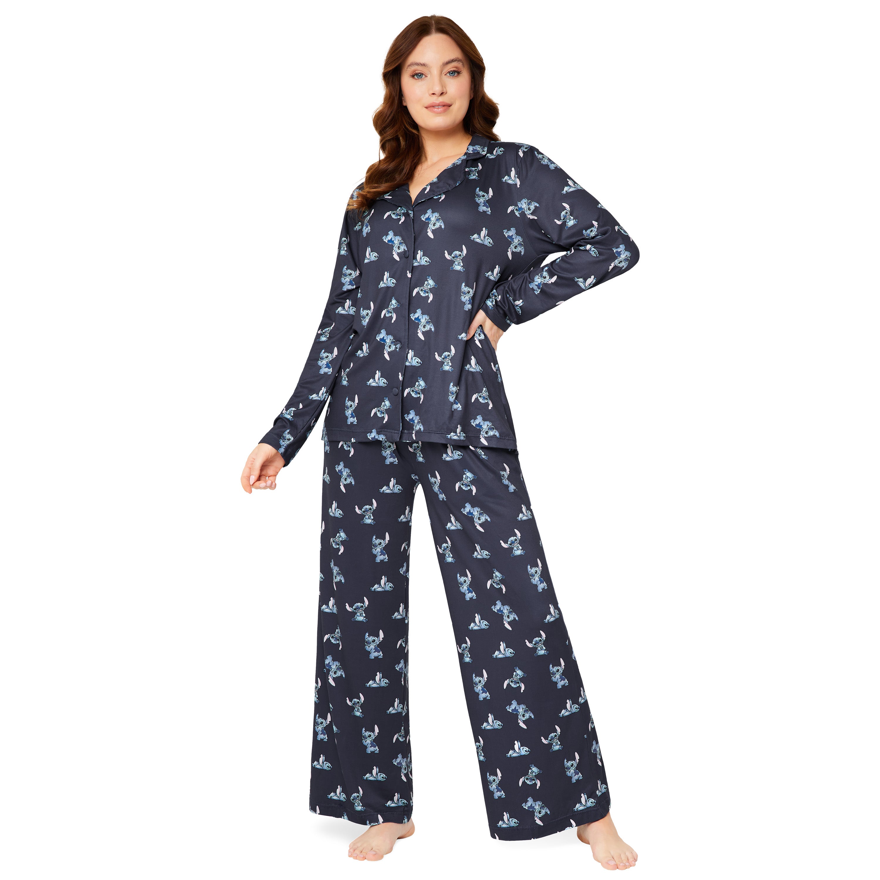 disney-stitch-pyjama-femme-boutons-manches-longues-m image 1