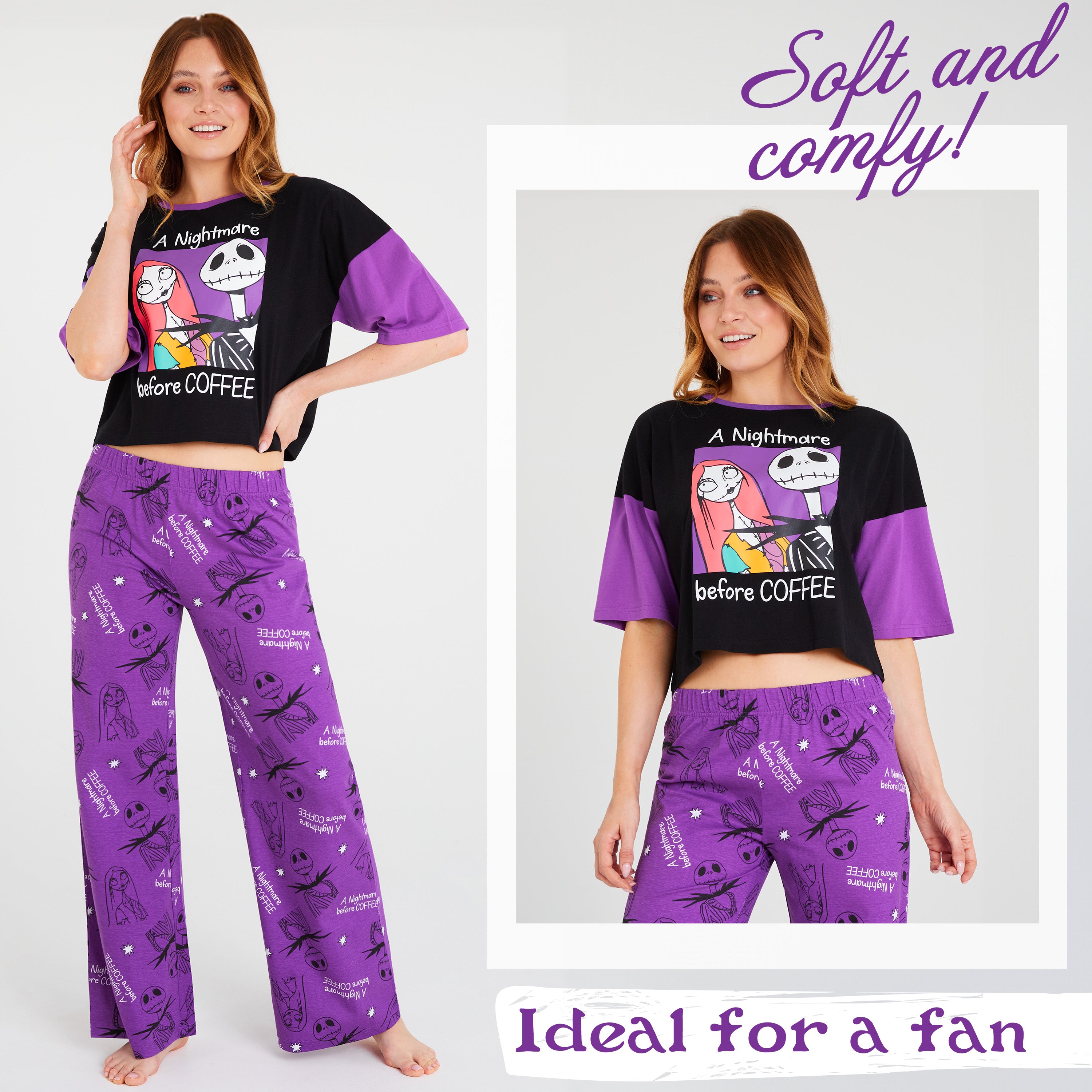 disney-pyjama-femme-coton-2-pi-ces-manches-courtes-taille-m image 2