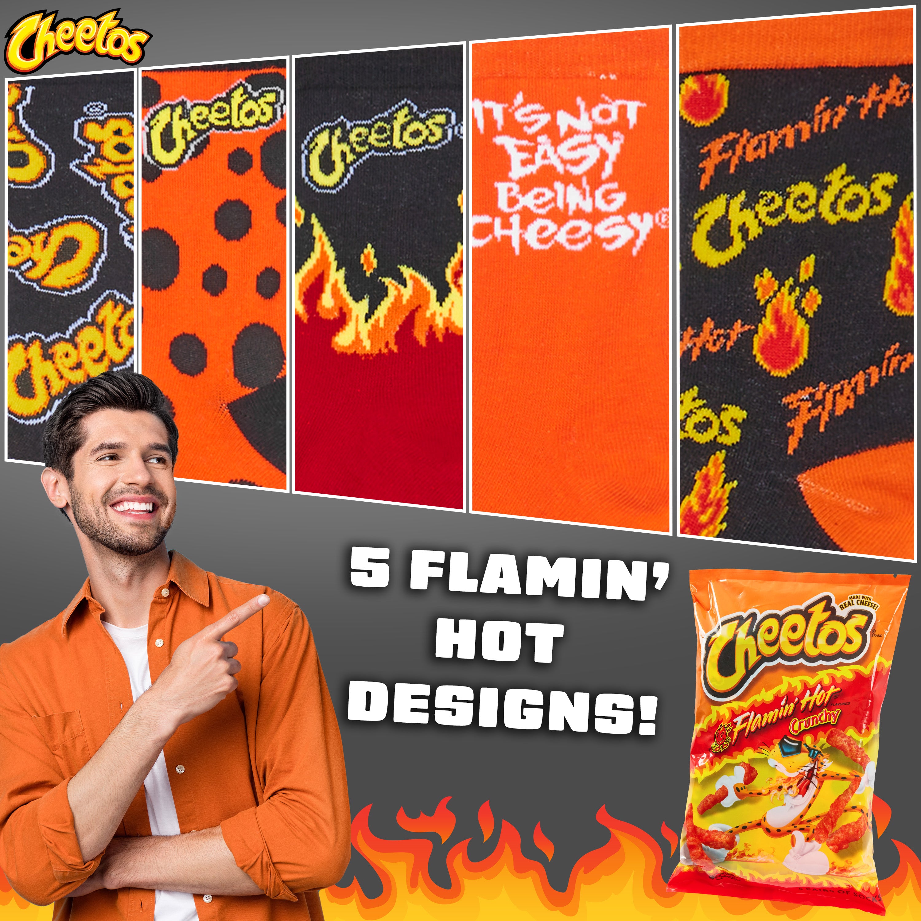 cheetos-chaussettes-femme-fantaisie-lot-5-mi-mollet image 3