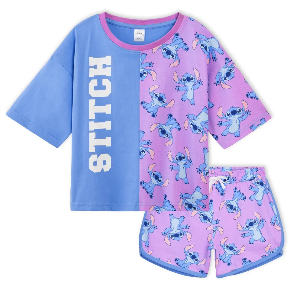 get-trend-girls-pyjama-short-stitch-disney-fille-coton-4-14-ans image 1