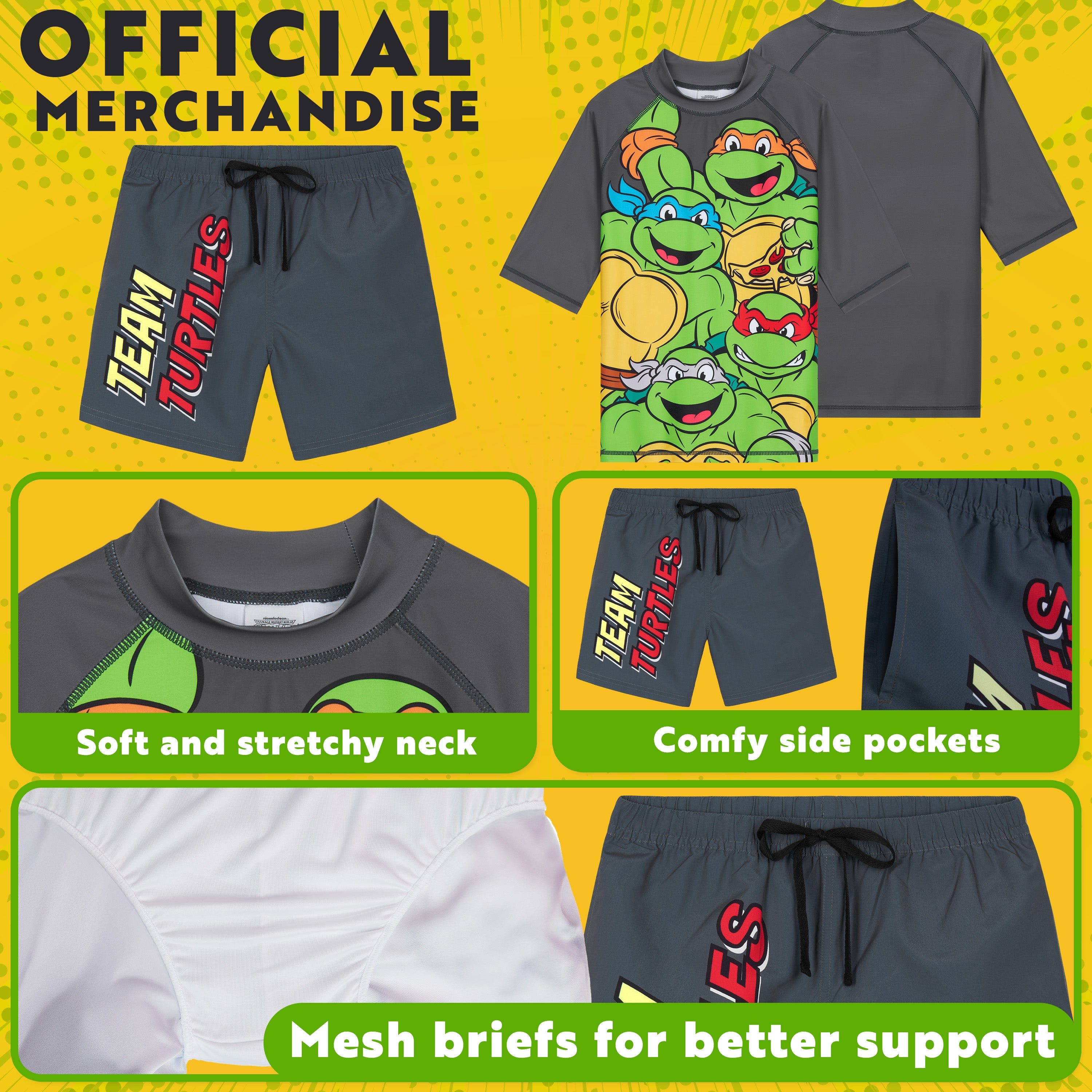 tortues-ninja-maillot-gar-on-2-pi-ces-11-12-ans-rashguard image 4