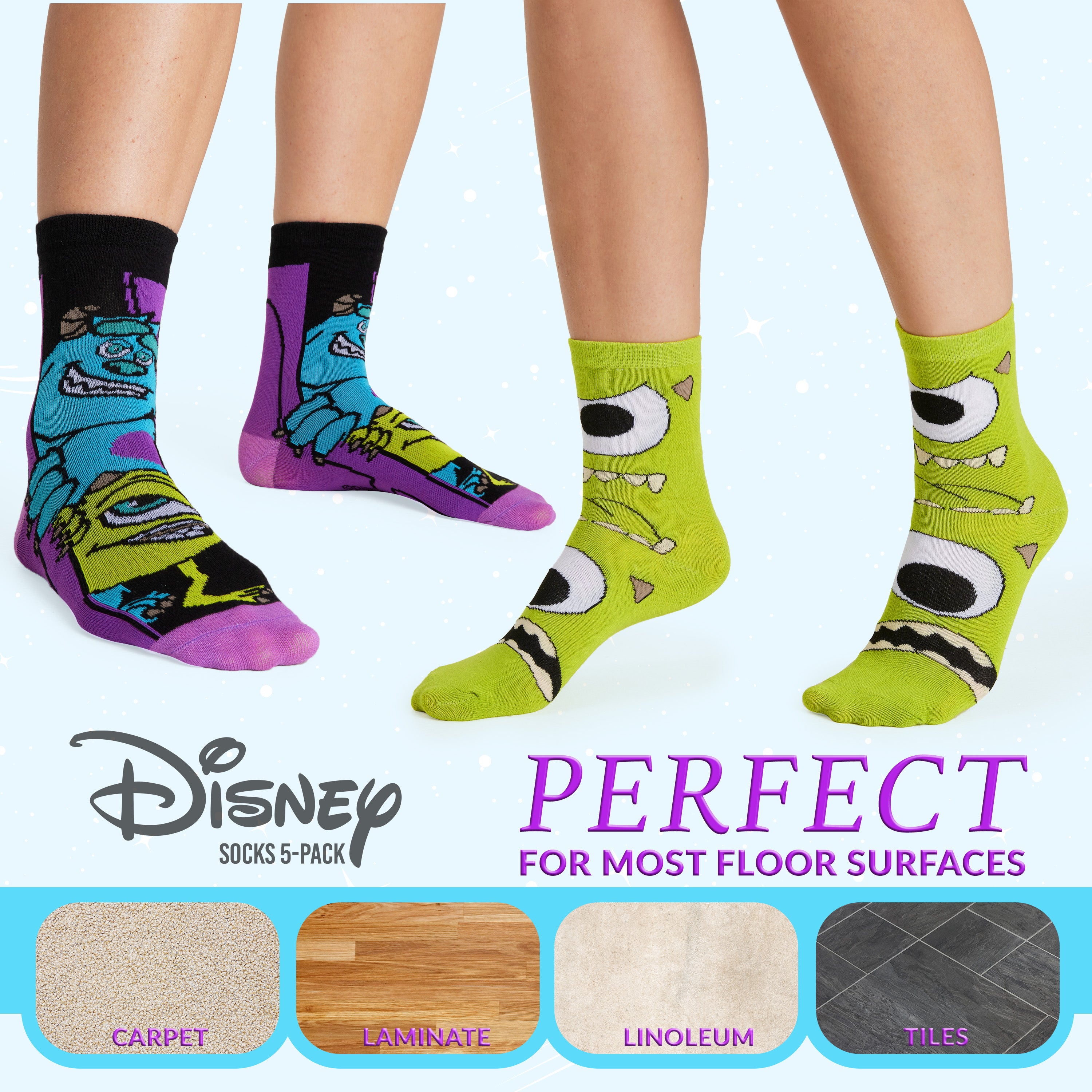 disney-monsters-inc-chaussettes-cheville-femme-lot-5-coton image 3