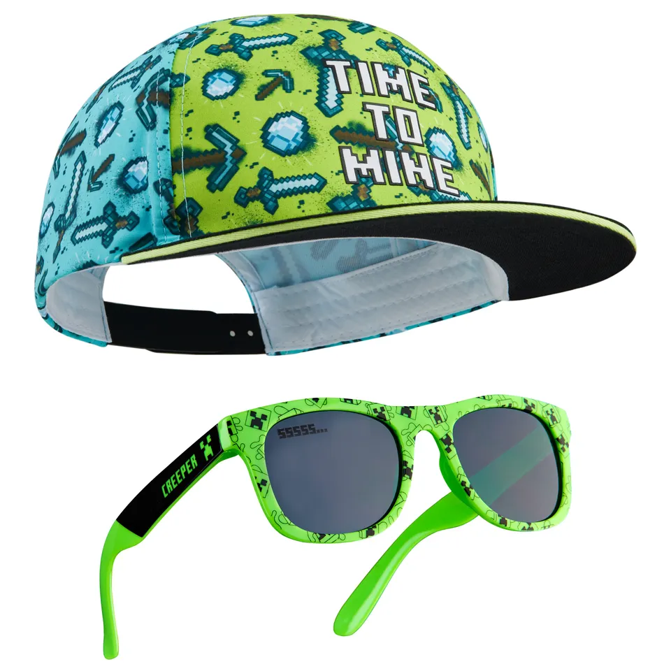 minecraft-set-casquette-r-glable-lunettes-uv-enfant image 1