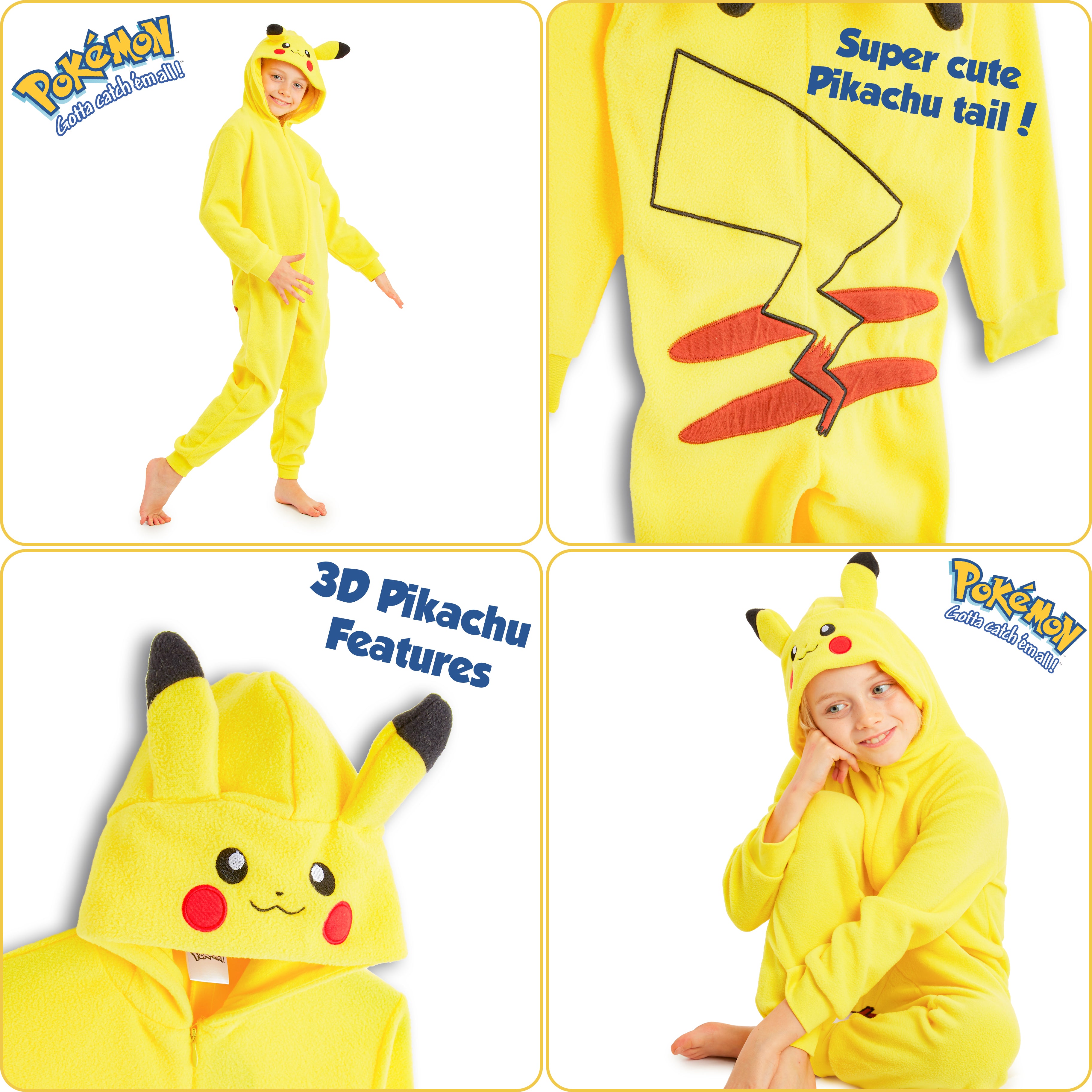 pok-mon-pikachu-combinaison-pyjama-polaire-jaune-enfant image 4