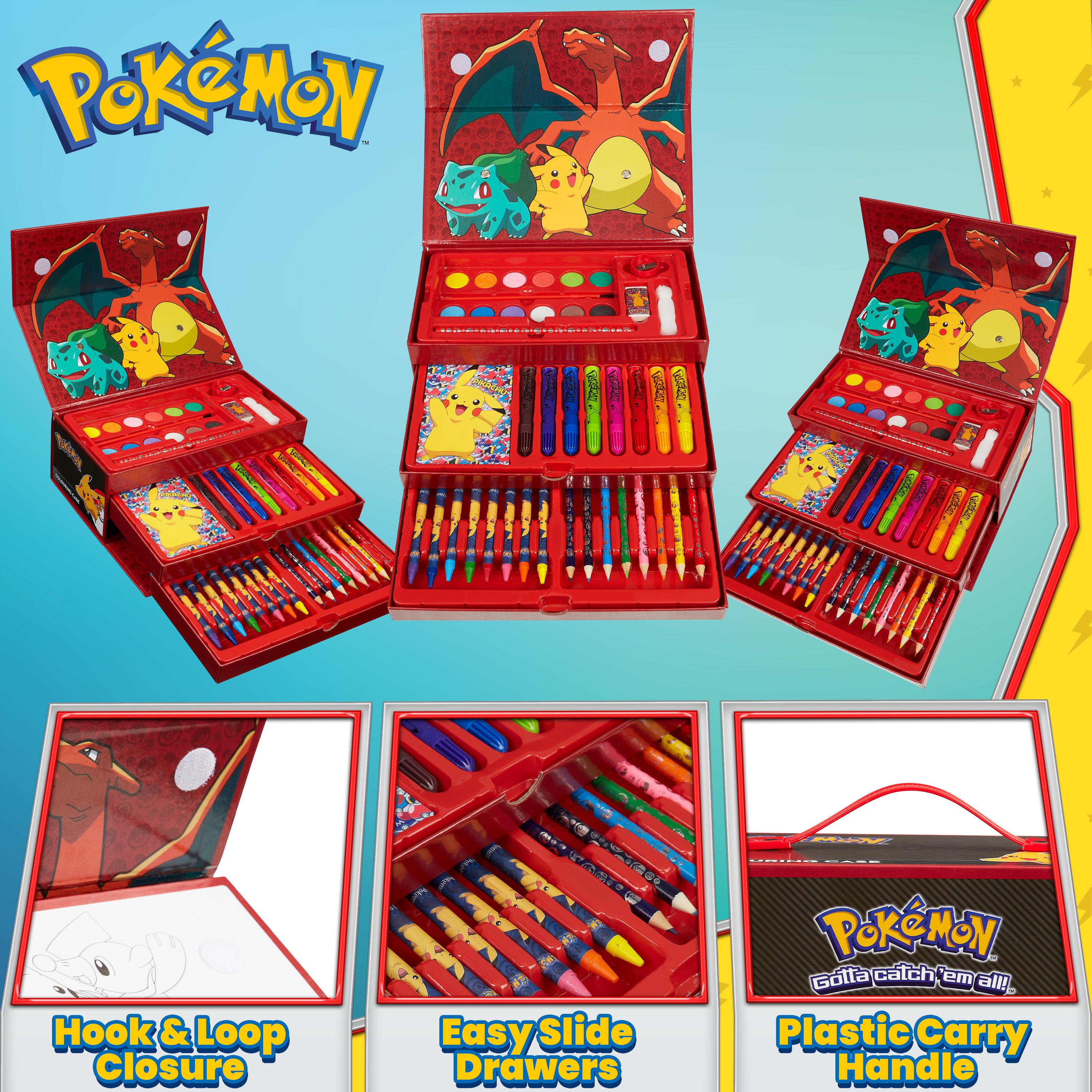 pok-mon-coffret-dessin-enfant-40-pi-ces-mallette-noir-rouge image 4