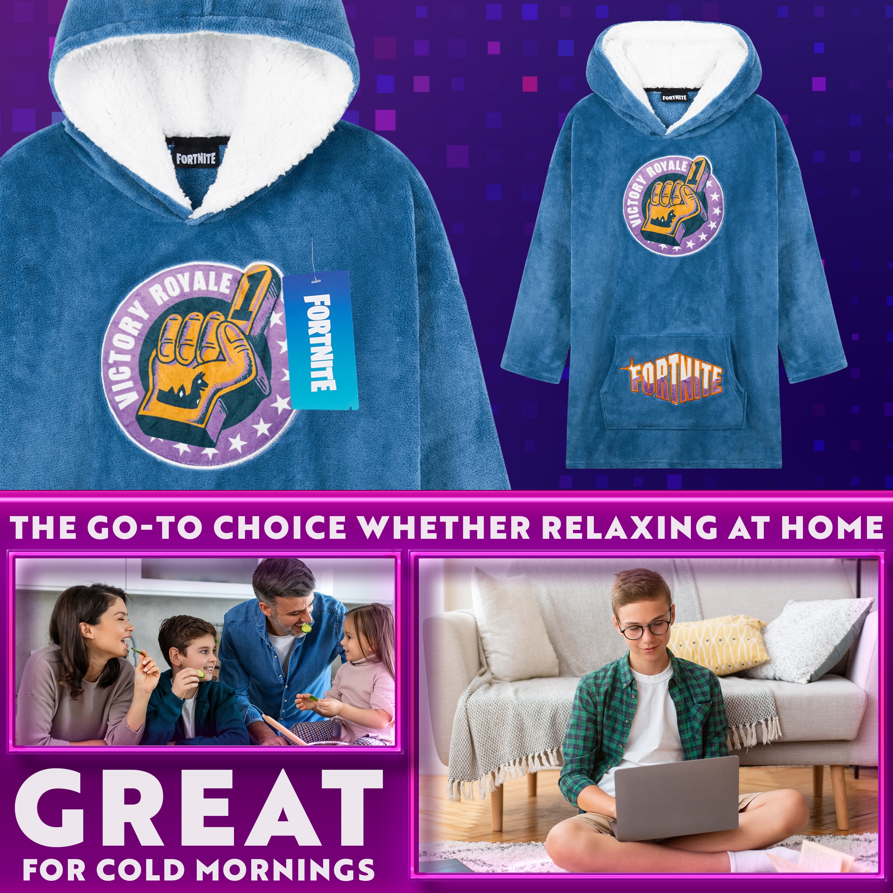 get-trend-fortnite-sweat-plaid-enfant-ado-14-polaire-sherpa image 3