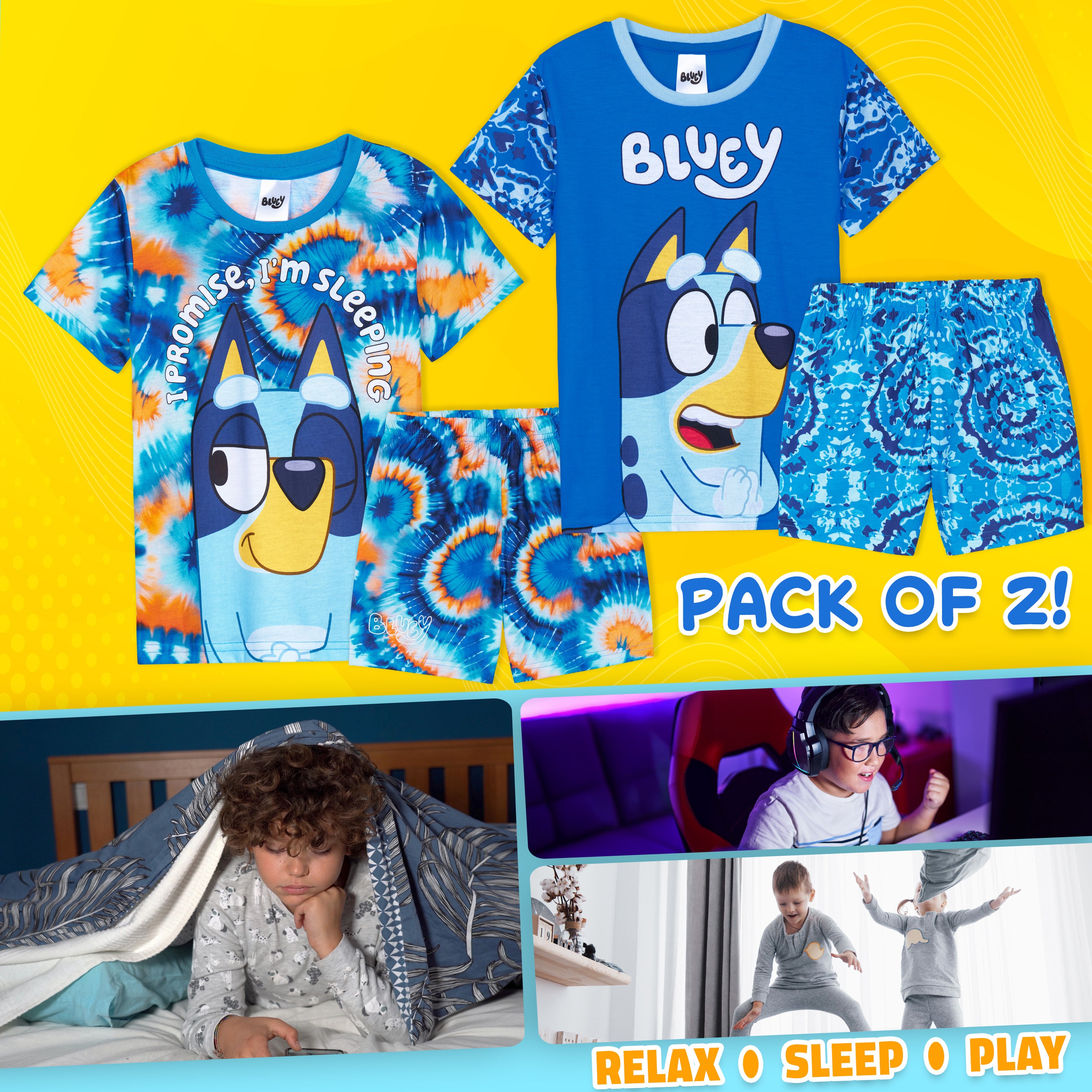 get-trend-boys-bluey-pyjama-gar-on-court-lot-de-2-bluey image 2