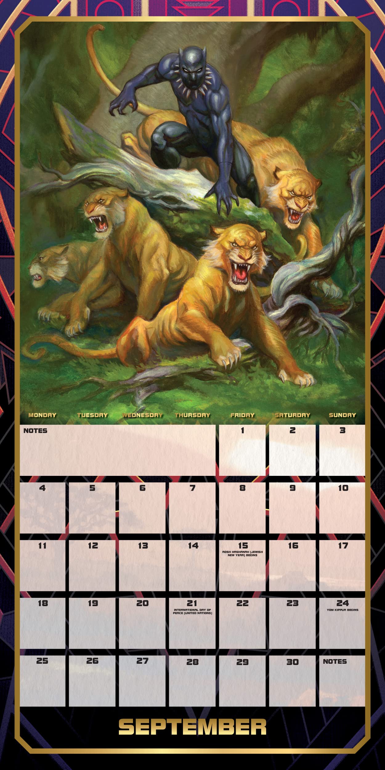 marvel-black-panther-calendrier-mural-carr-2023 image 5