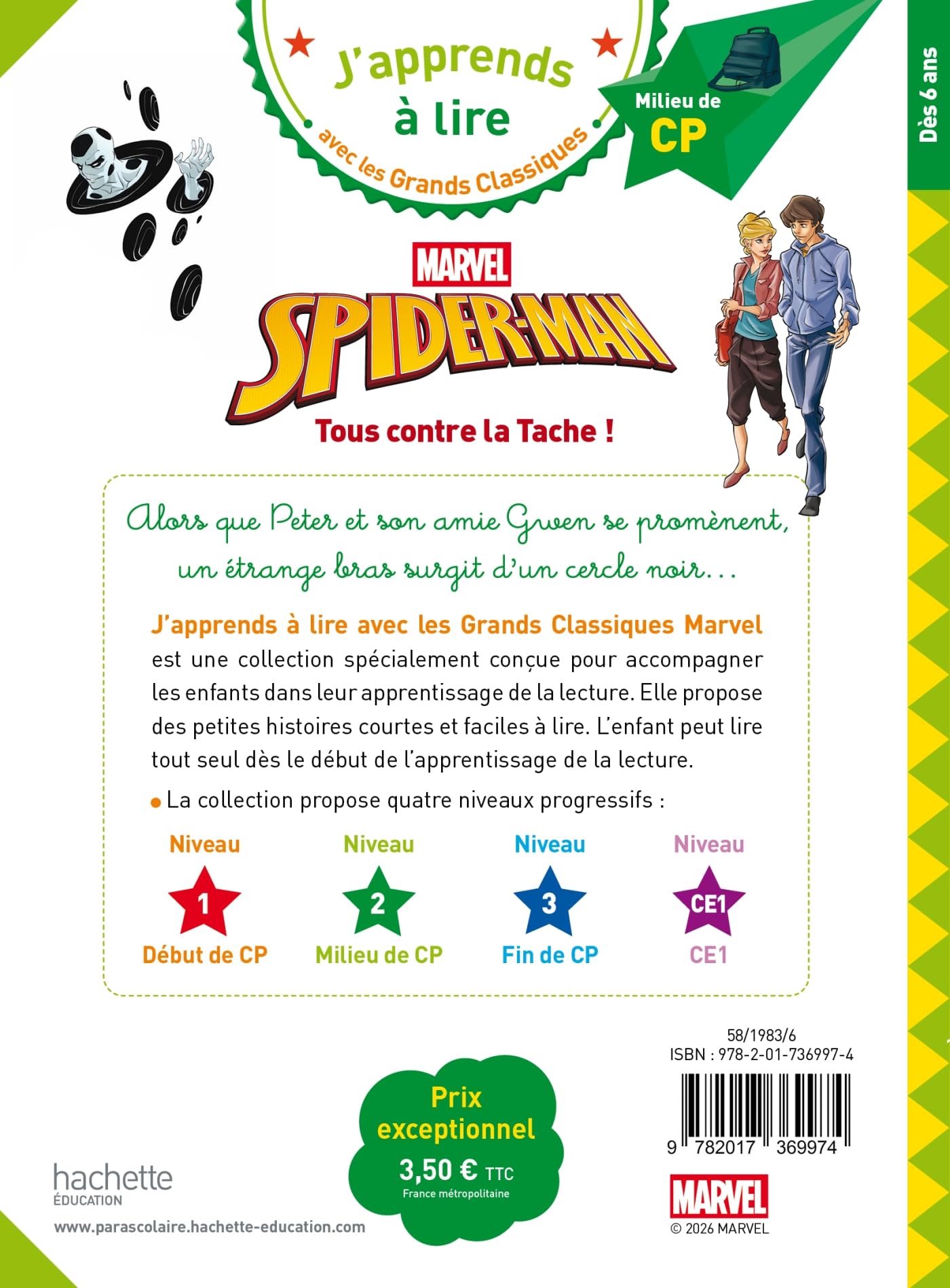 marvel-spiderman-livre-lecture-cp-niveau-2-tous-contre-la-tache image 2