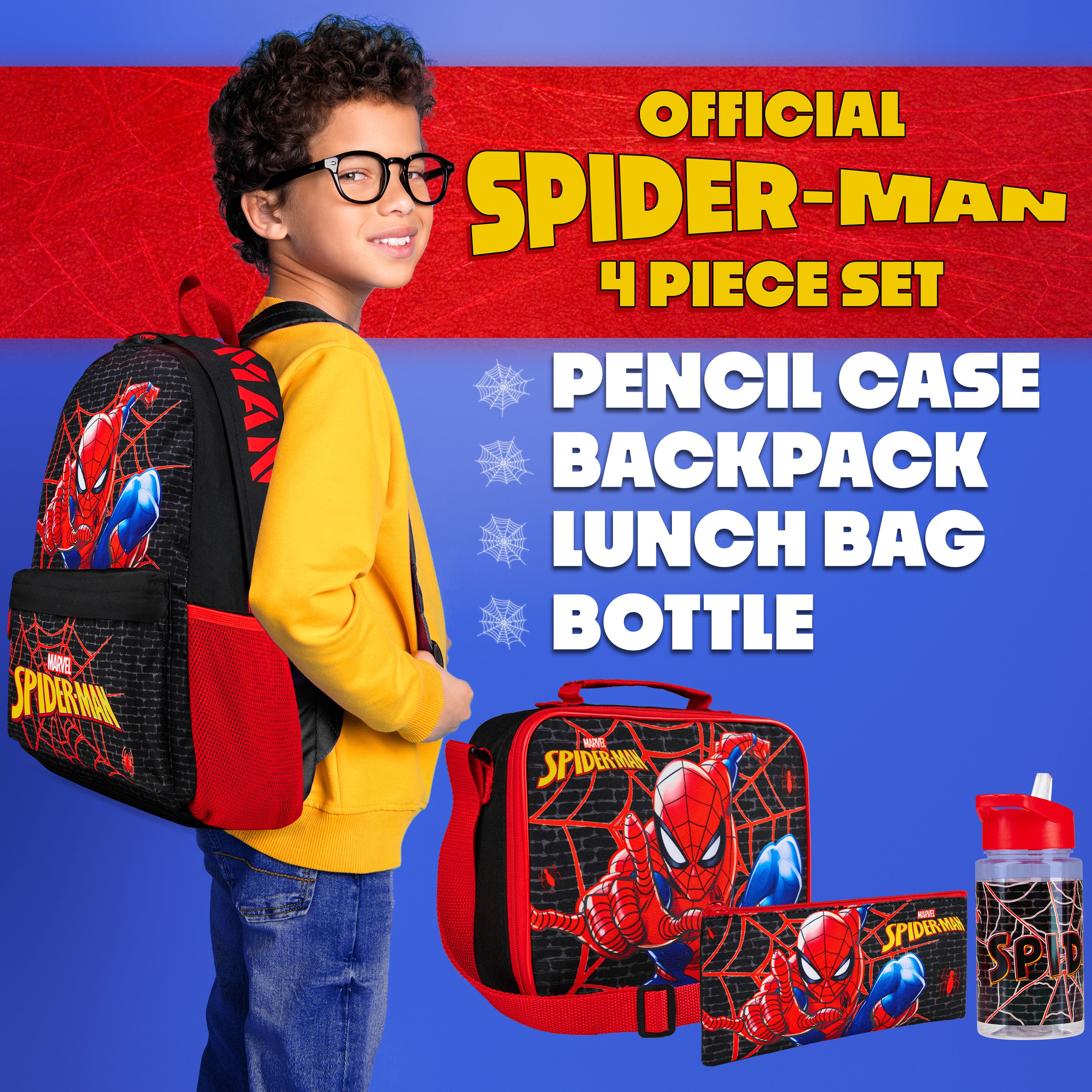 marvel-spiderman-set-4-pi-ces-sac-dos-cole-gourde-400ml image 2
