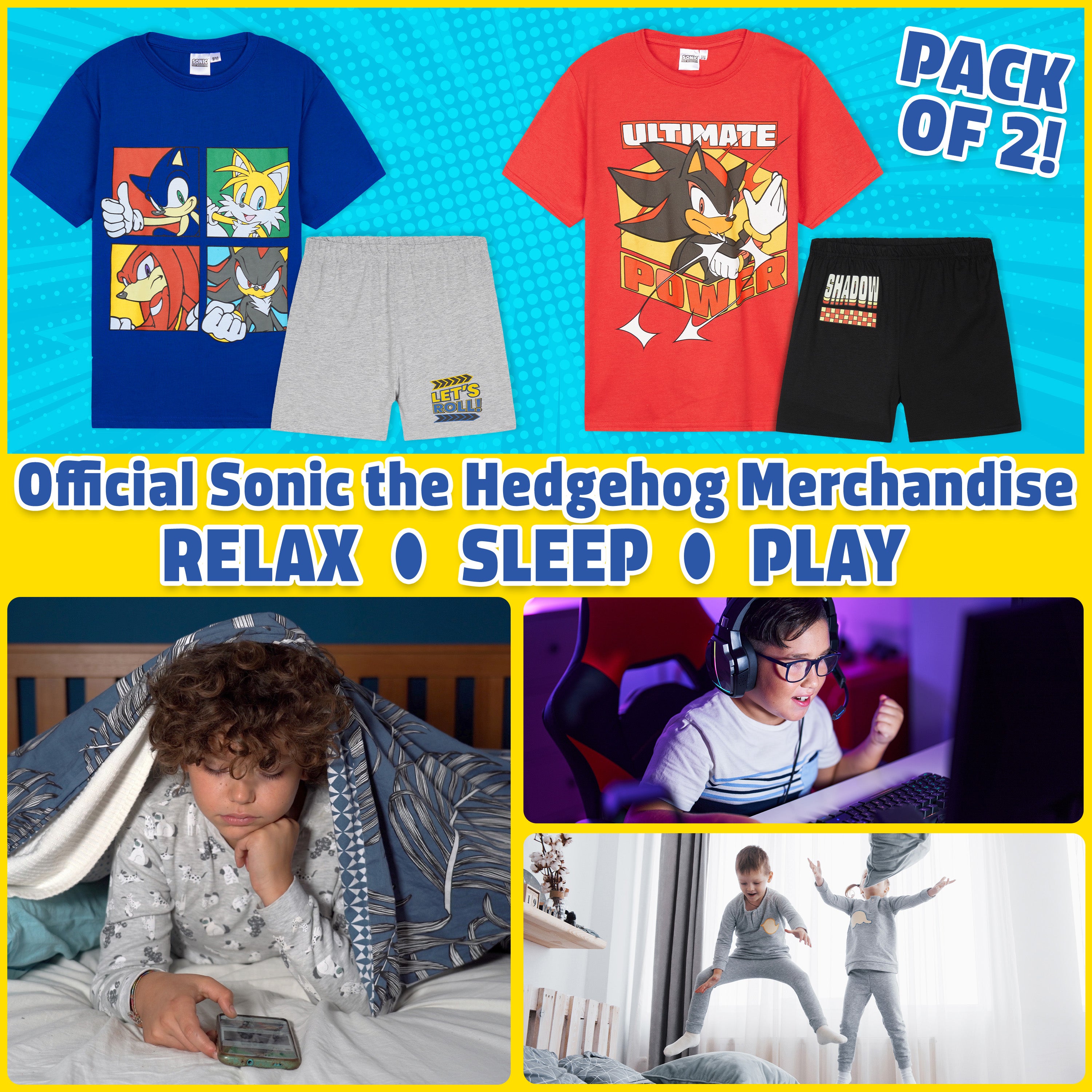 sonic-pyjama-court-gar-on-ensemble-t-t-shirt-short image 2